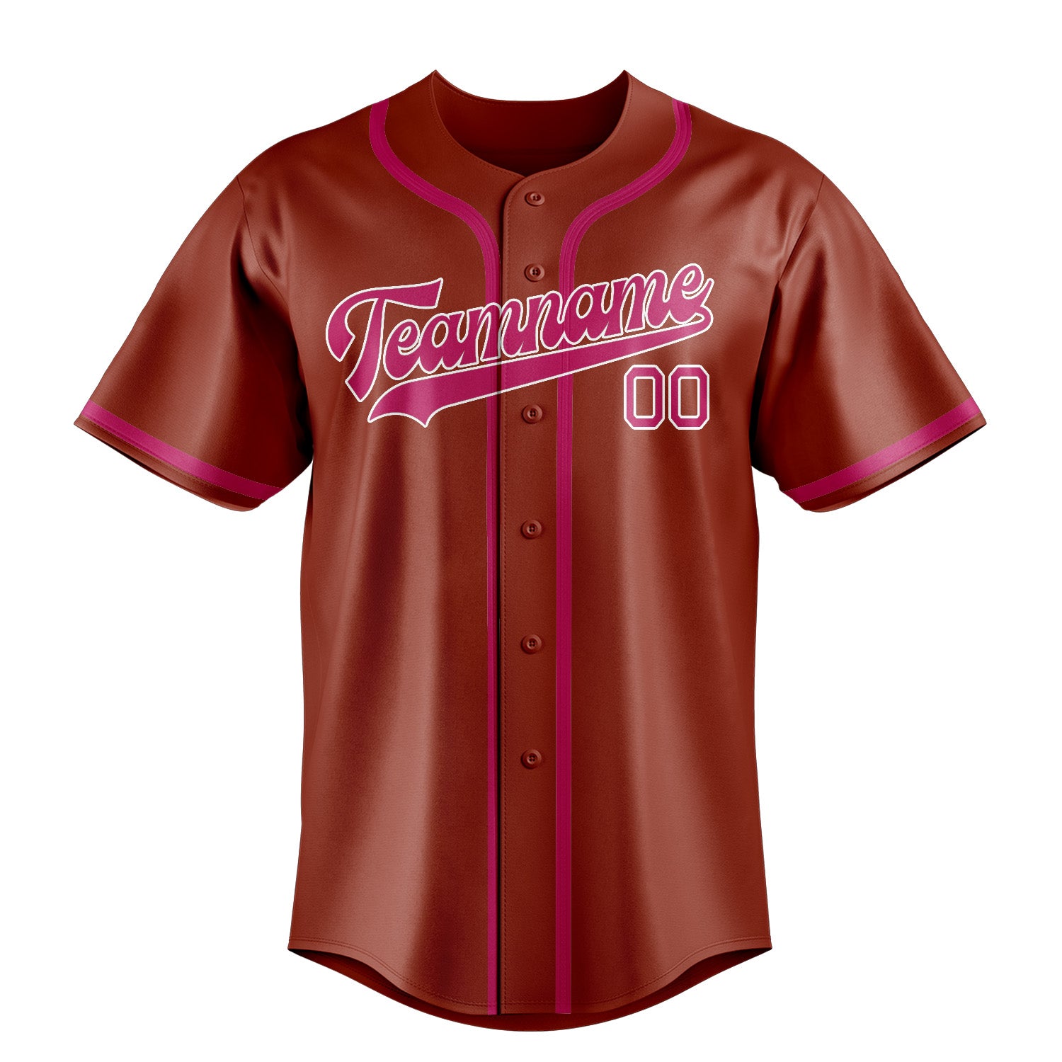 Benutzerdefiniertes Professionelles Korallenrot Rosarot Baseballtrikot