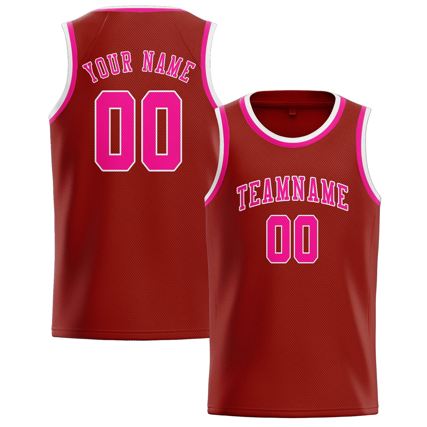 Benutzerdefiniertes Professionelles Korallenrot Rosarot Basketballtrikot