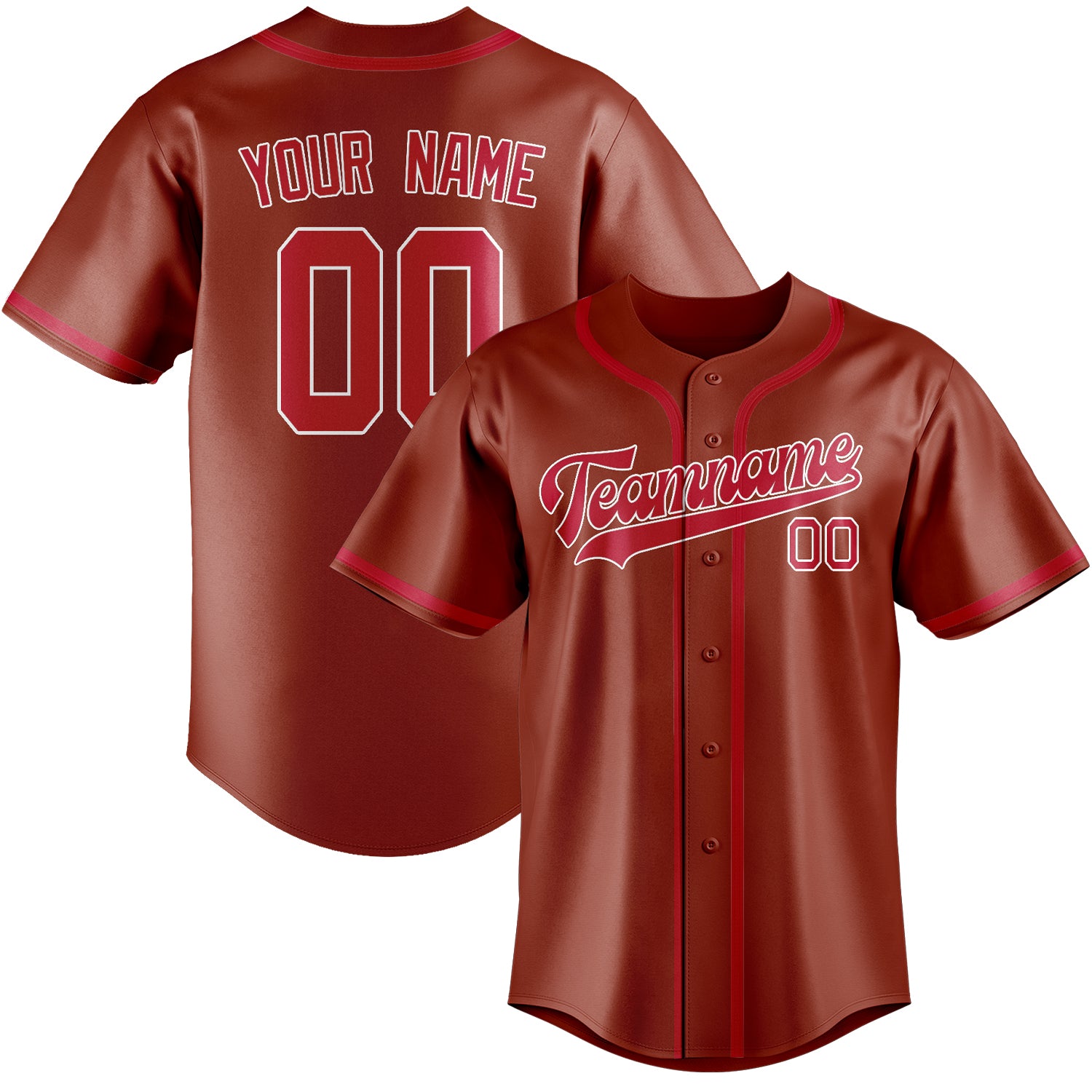 Benutzerdefiniertes Professionelles Korallenrot Rot Baseballtrikot