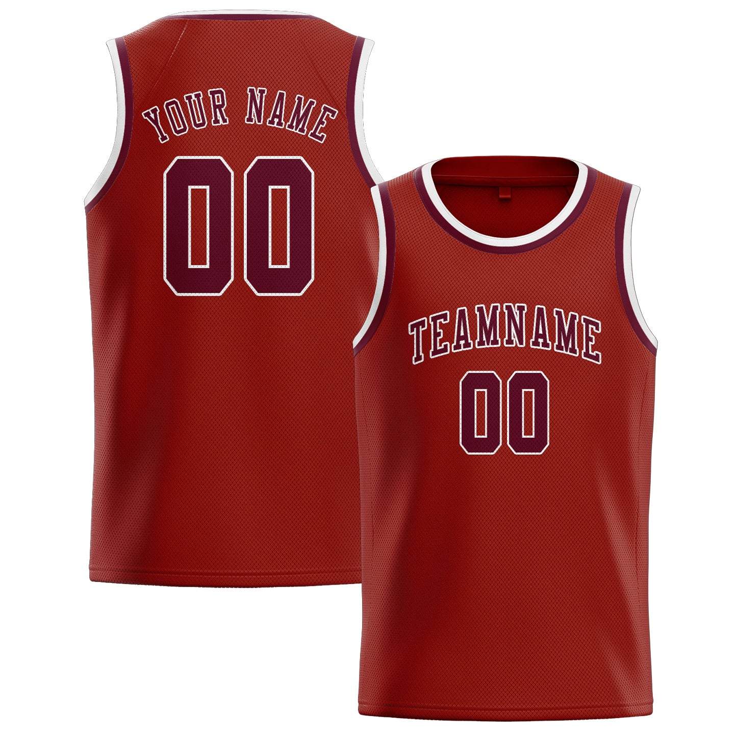 Benutzerdefiniertes Professionelles Korallenrot Karmesinrot Basketballtrikot