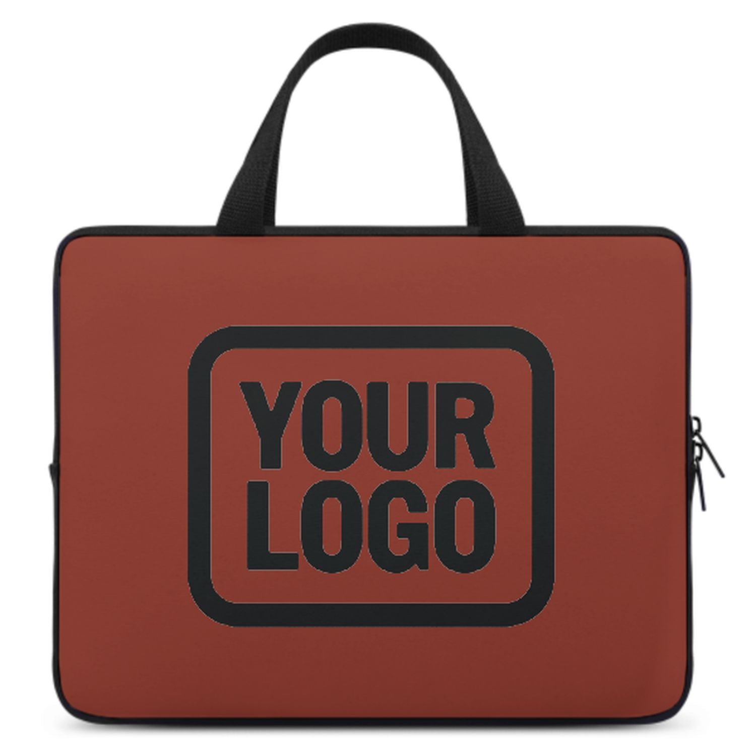 Borsa per laptop personalizzata color corallo rosso e nero