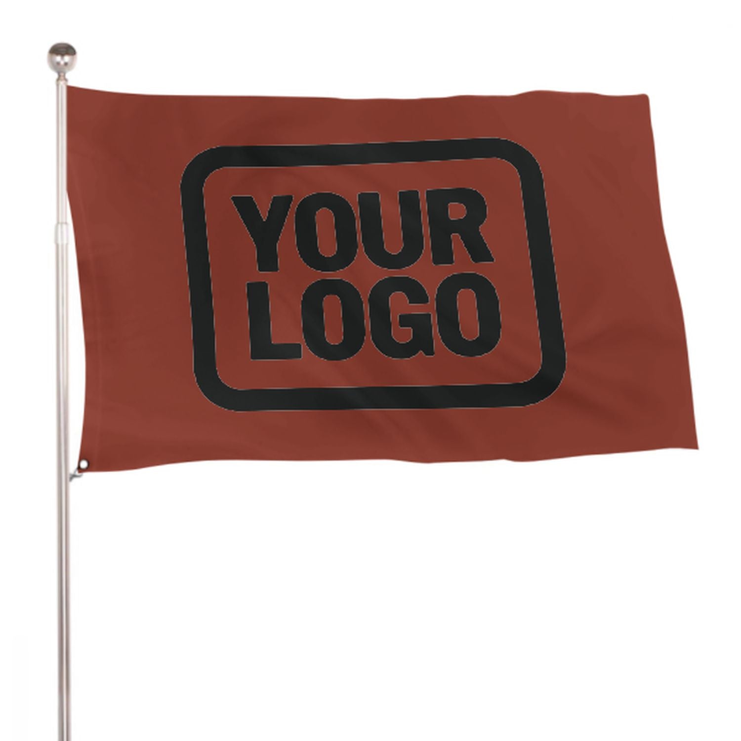 Maßgeschneidertes Korallenrot Schwarz Flagge