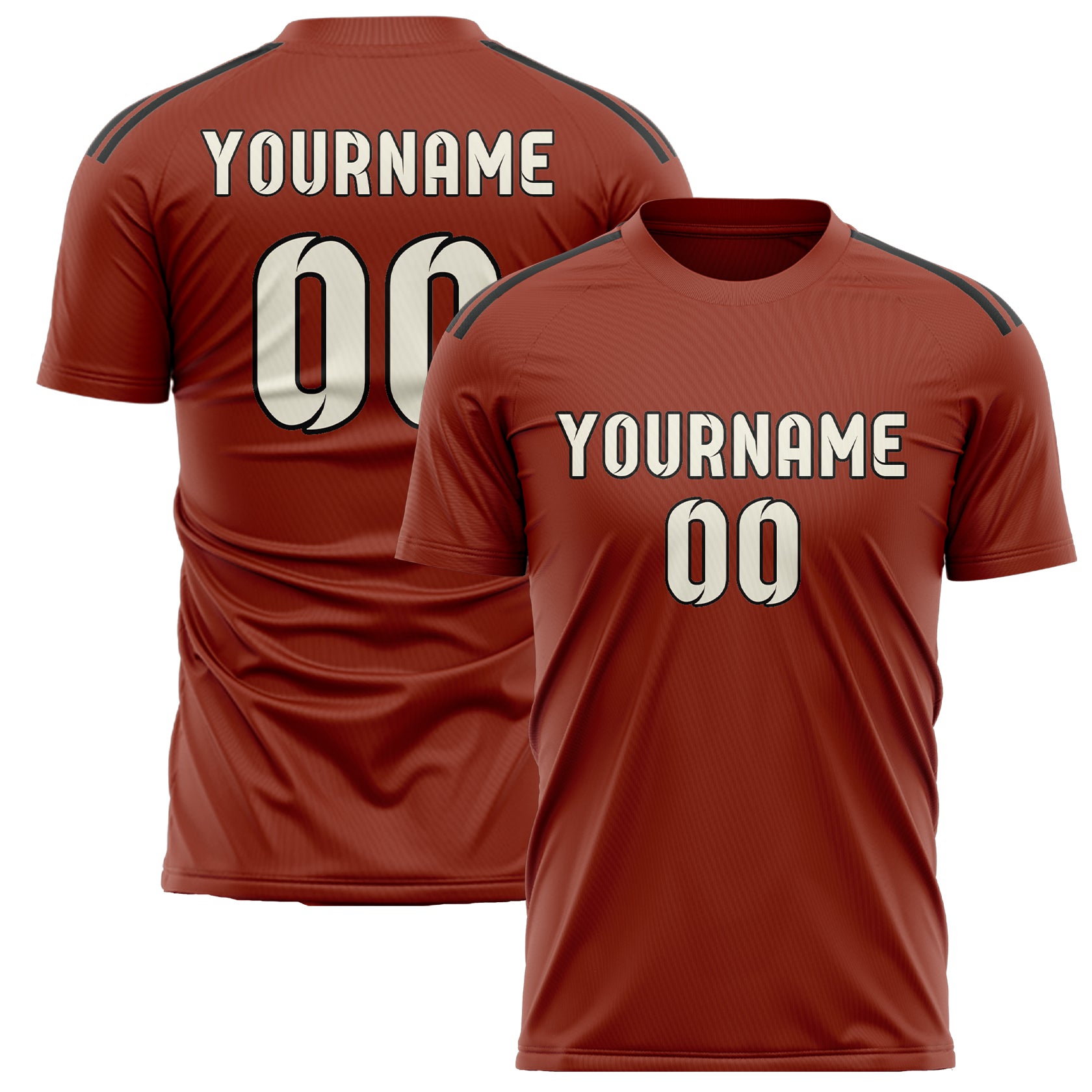 Benutzerdefiniertes Professionelles Korallenrot Beige Fußballtrikot