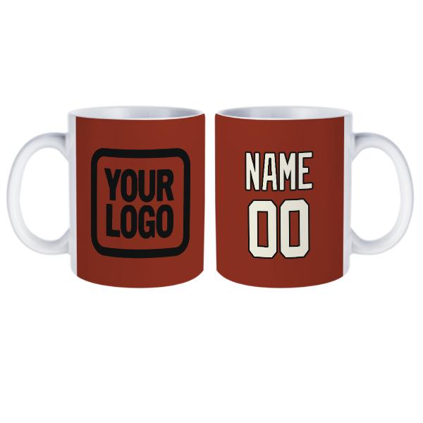 Tazza personalizzata rosso corallo beige