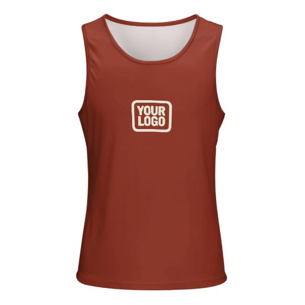 Maßgeschneidertes Korallenrot Beige Herren Tanktop
