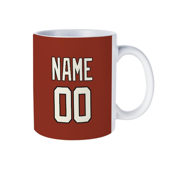 Tazza personalizzata rosso corallo beige