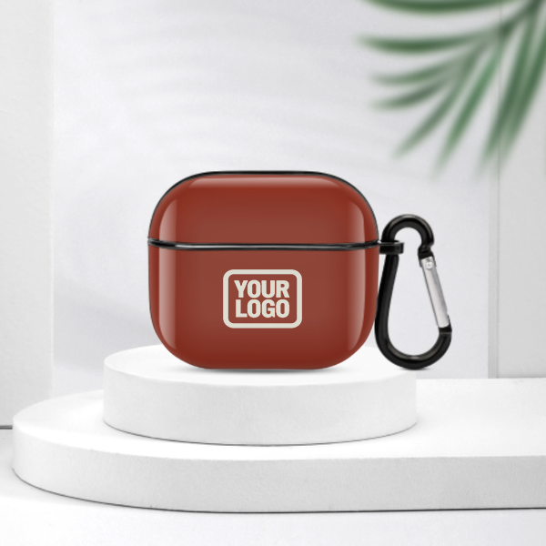 Maßgeschneidertes Korallenrot Beige AirPods-Hülle (3. Generation)