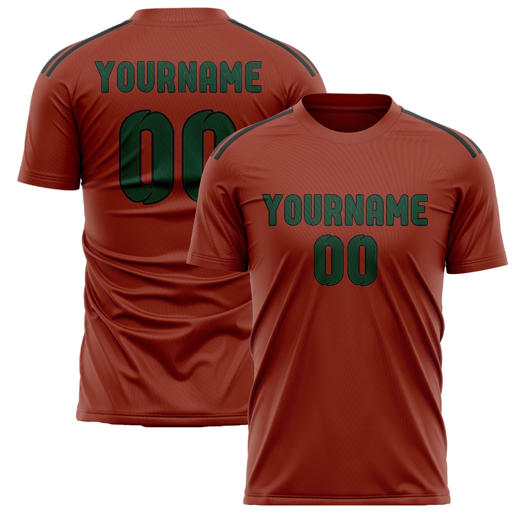 Benutzerdefiniertes Professionelles Korallenrot Moosgrün Fußballtrikot