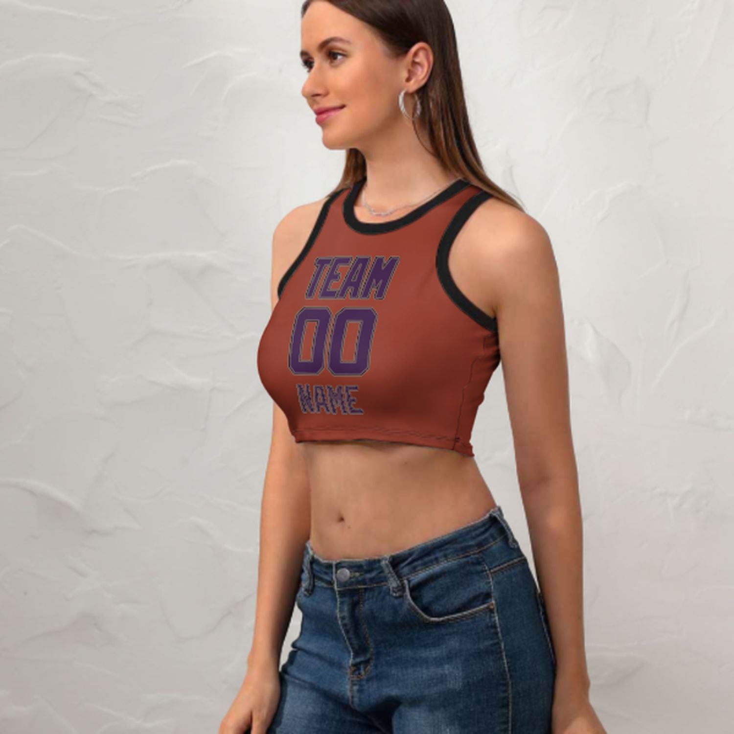 Skræddersyet koral rød lilla ærmeløs tank top