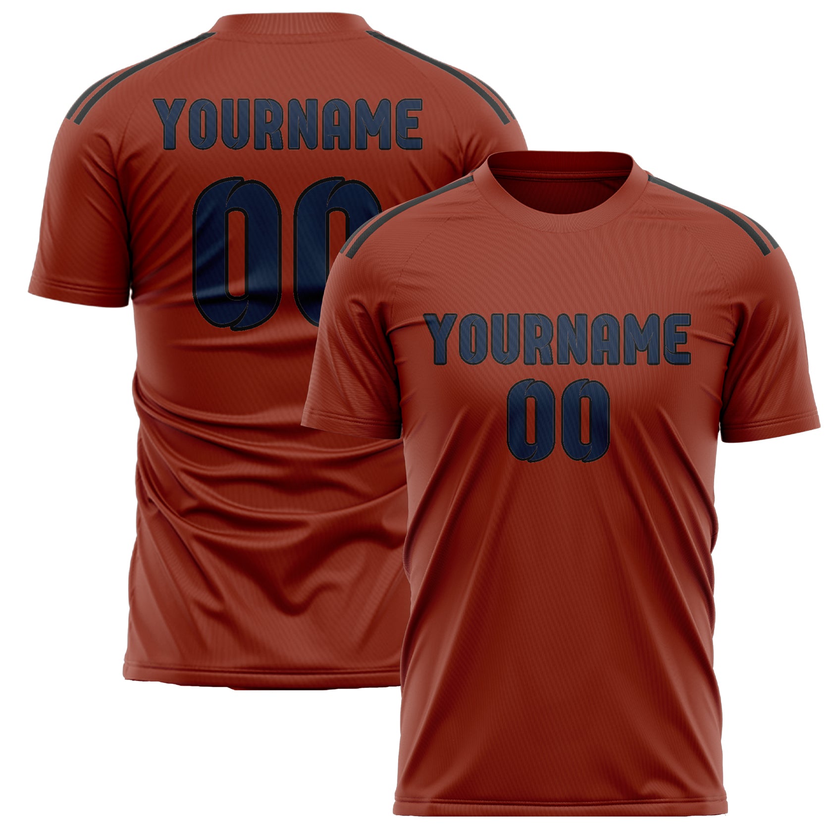 Benutzerdefiniertes Professionelles Korallenrot Marineblau Fußballtrikot