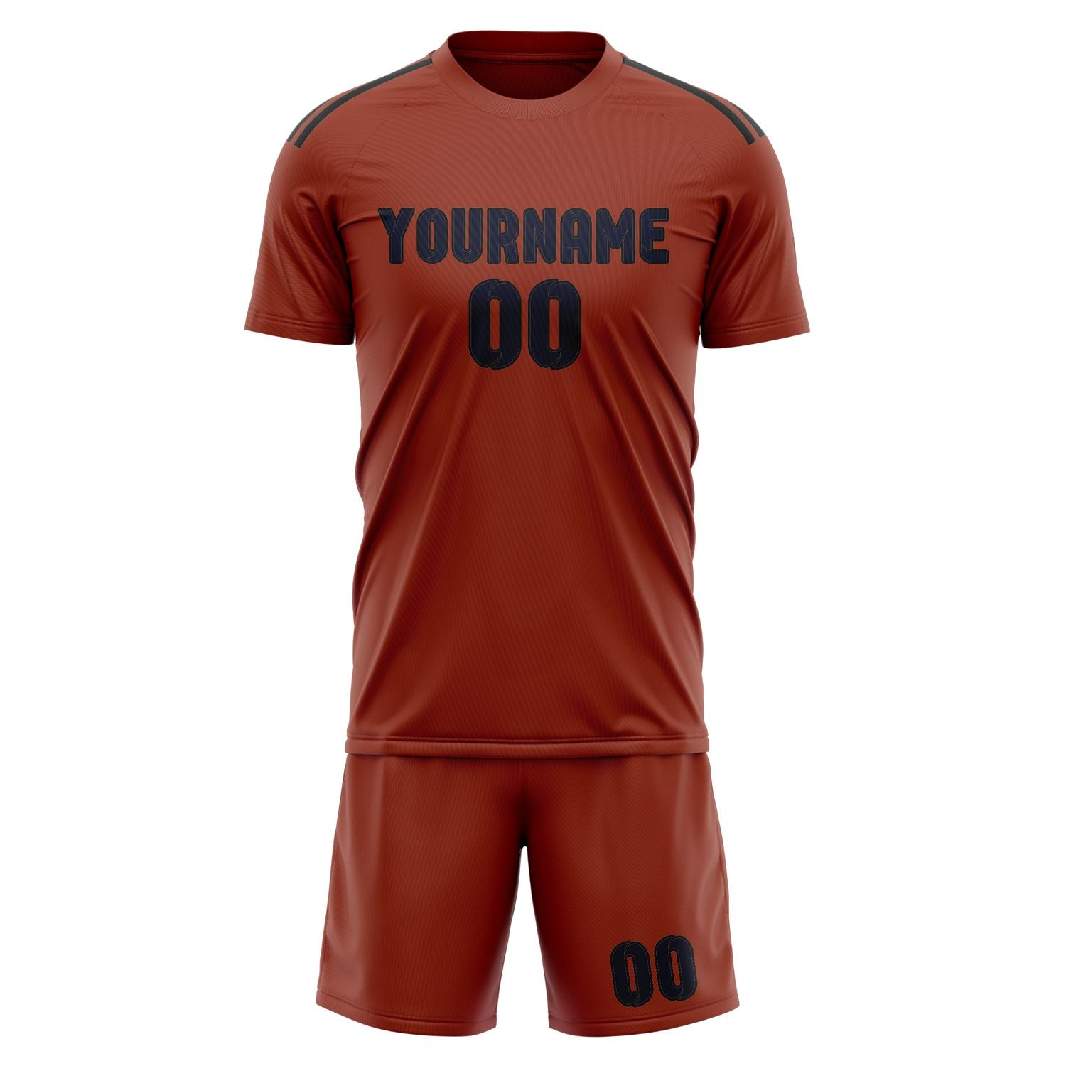 Maßgeschneidertes Professionelles Korallenrot Stahlblau Fußballtrikot-Set