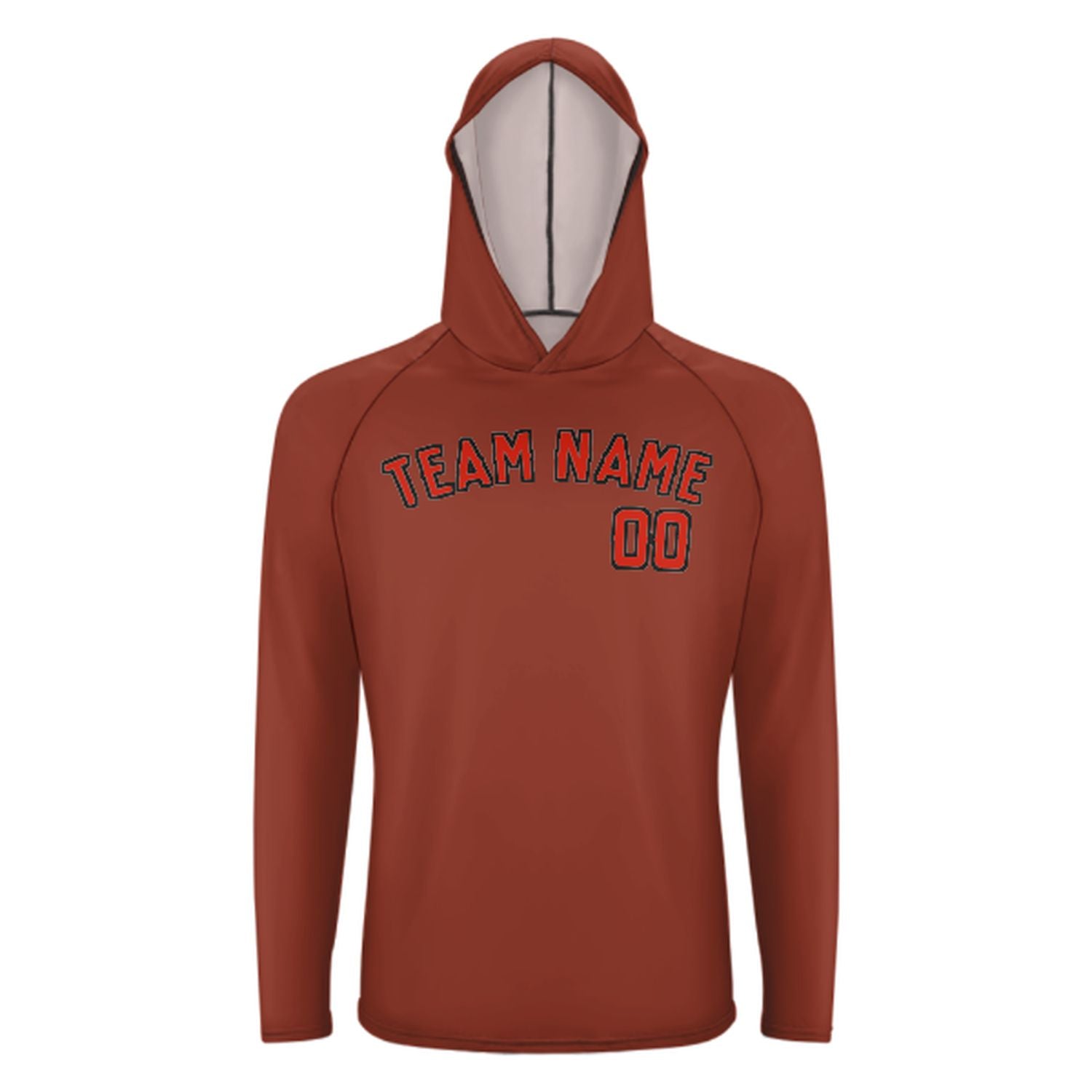Maßgeschneidertes Korallenrot Orangerot UV-Hoodie