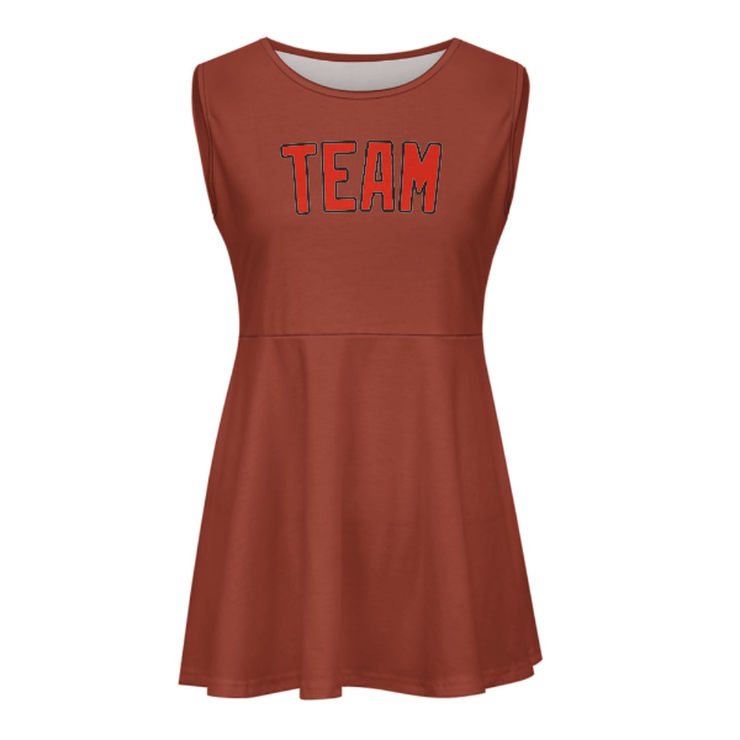Maßgeschneidertes Korallenrot Orangerot Cheerleader-Kleid