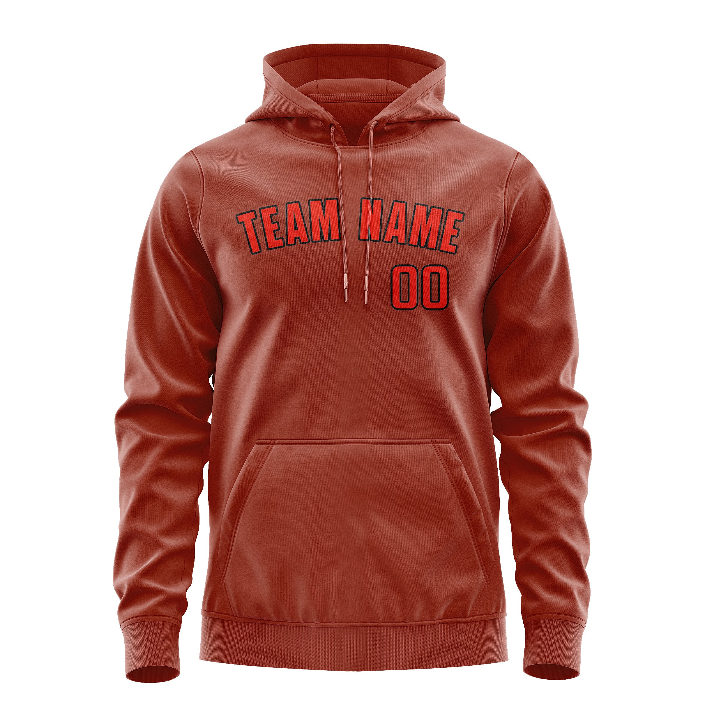 Maßgeschneidertes Korallenrot Orangerot Hoodie