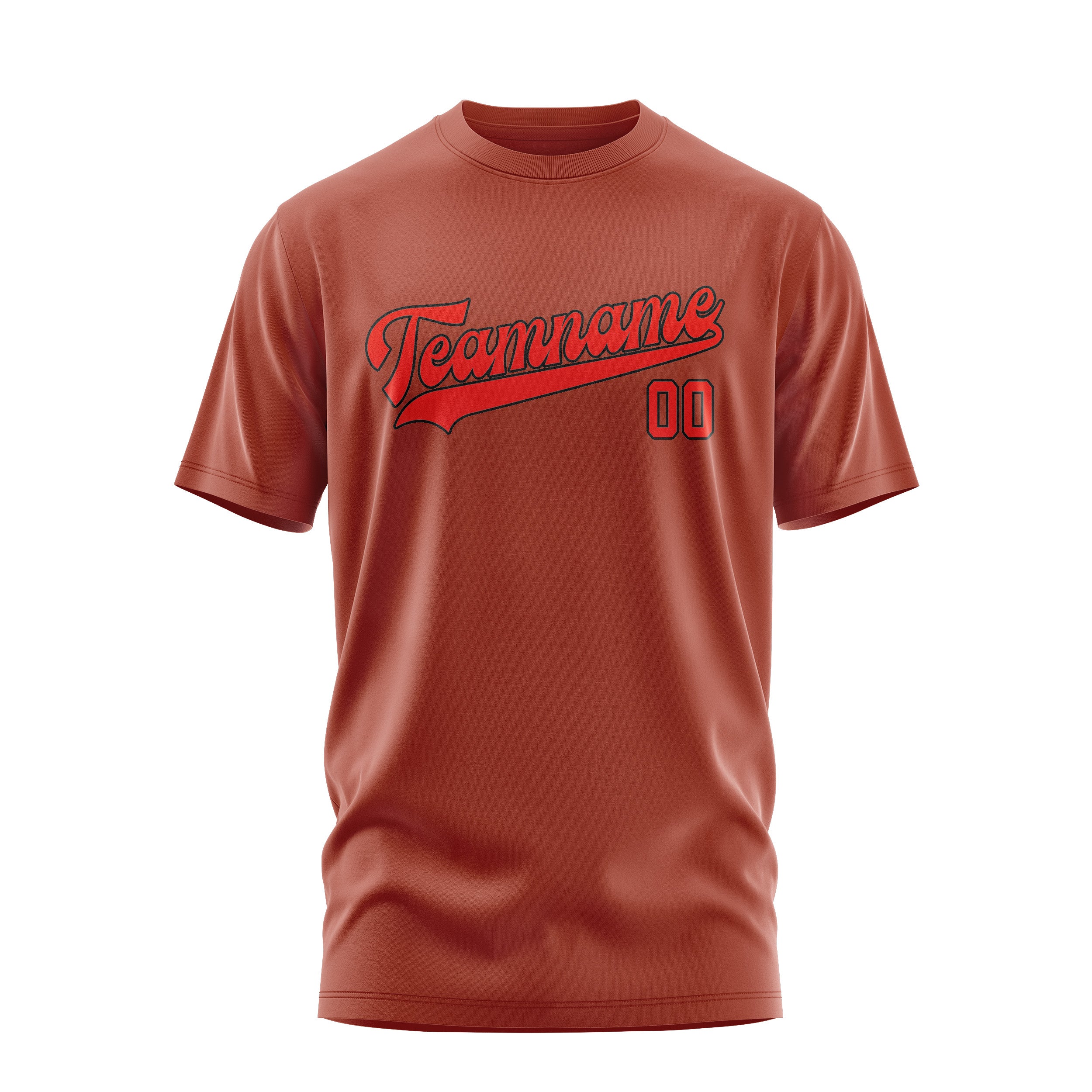 Maßgeschneidertes Korallenrot Orangerot T-Shirt