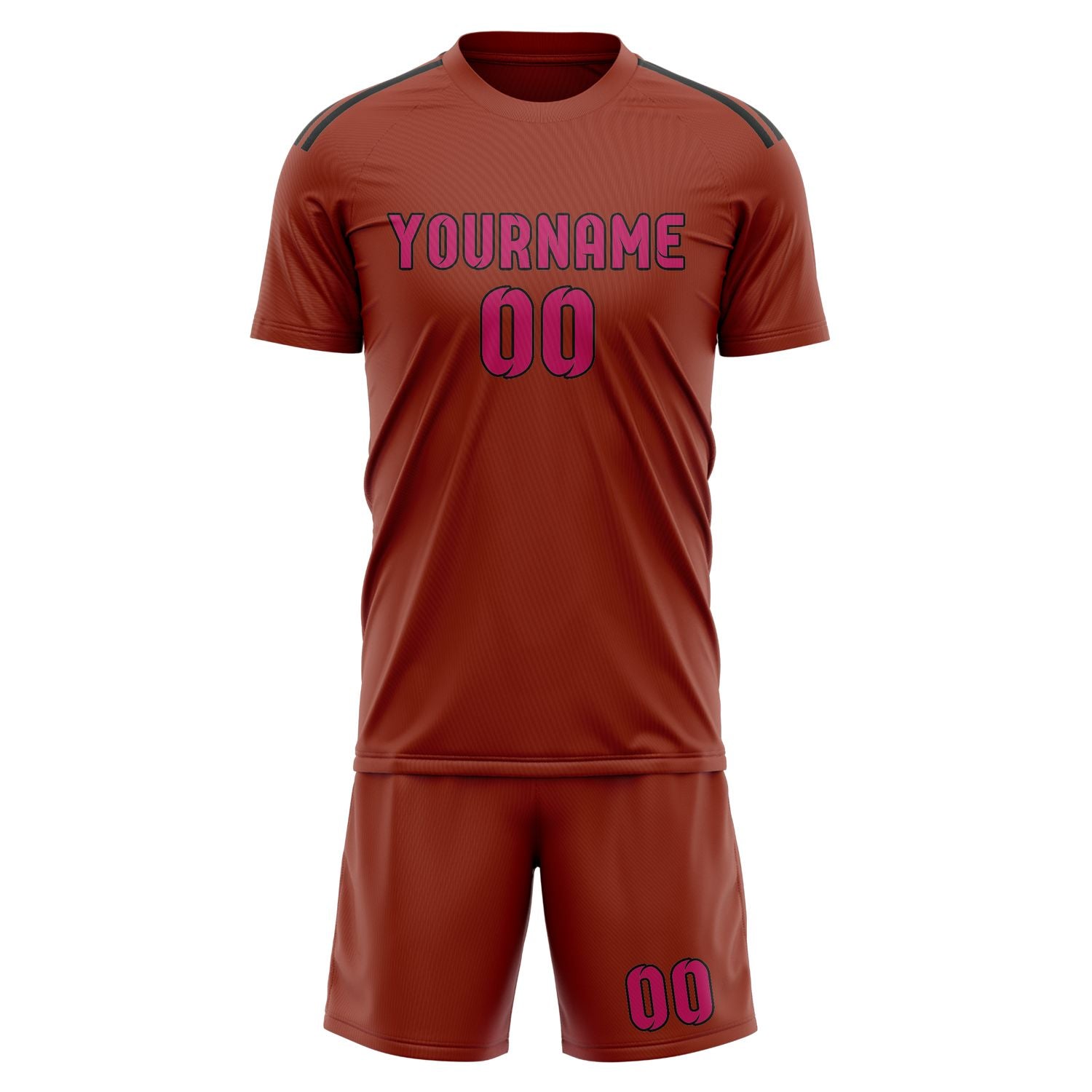 Maßgeschneidertes Professionelles Korallenrot Rosarot Fußballtrikot-Set