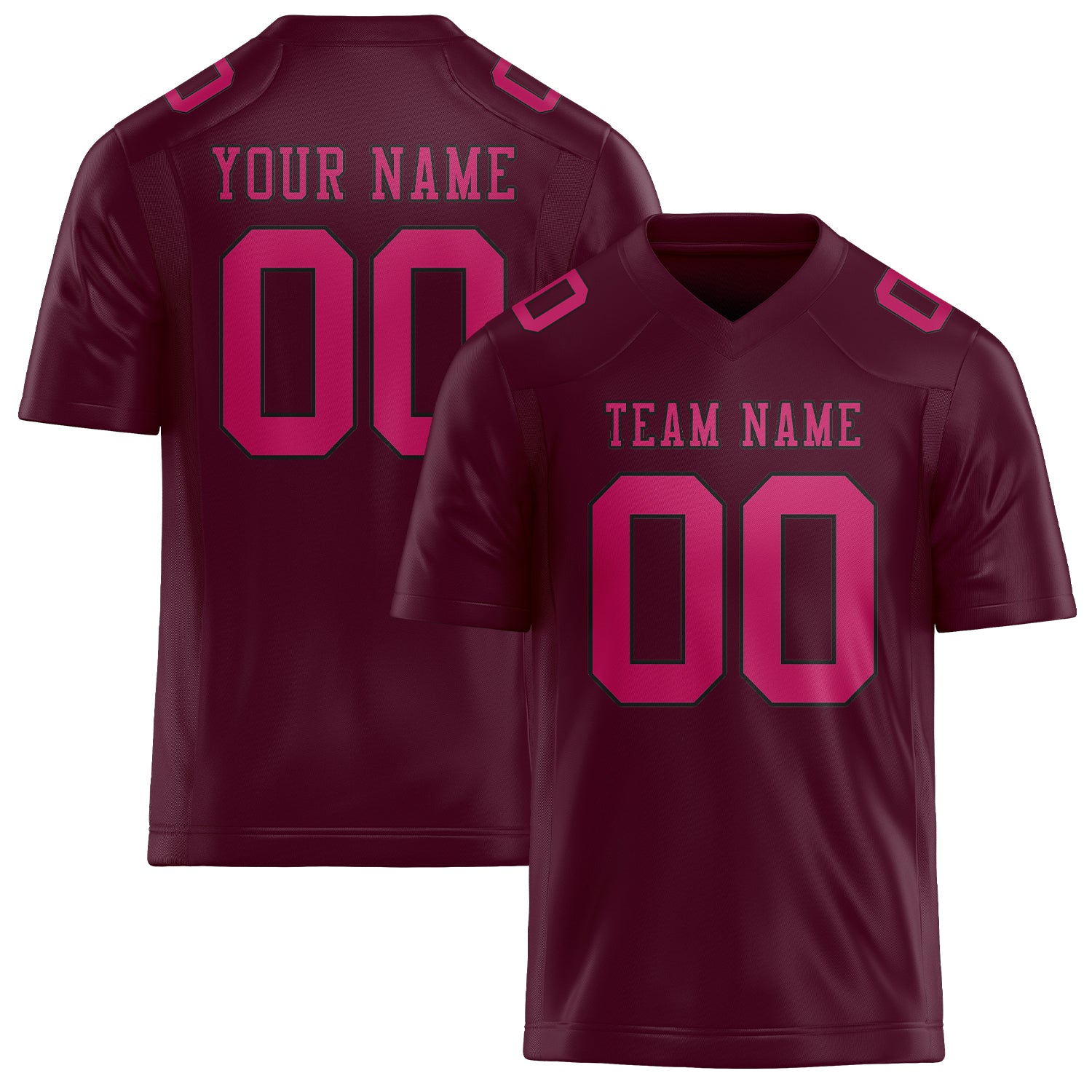 Maßgeschneidertes Professionelles Korallenrot Rosarot Rugbytrikot