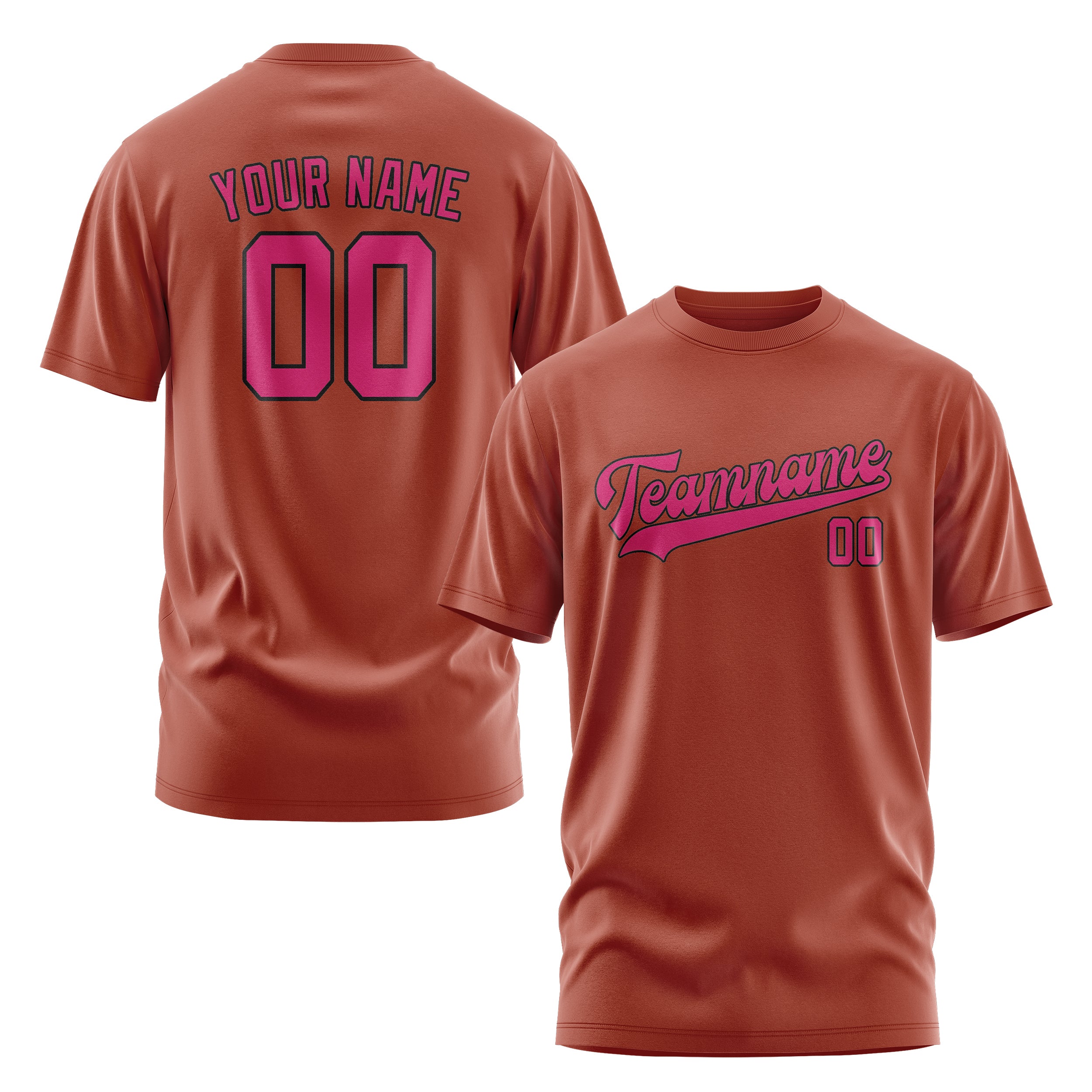 Maßgeschneidertes Korallenrot Rosarot T-Shirt