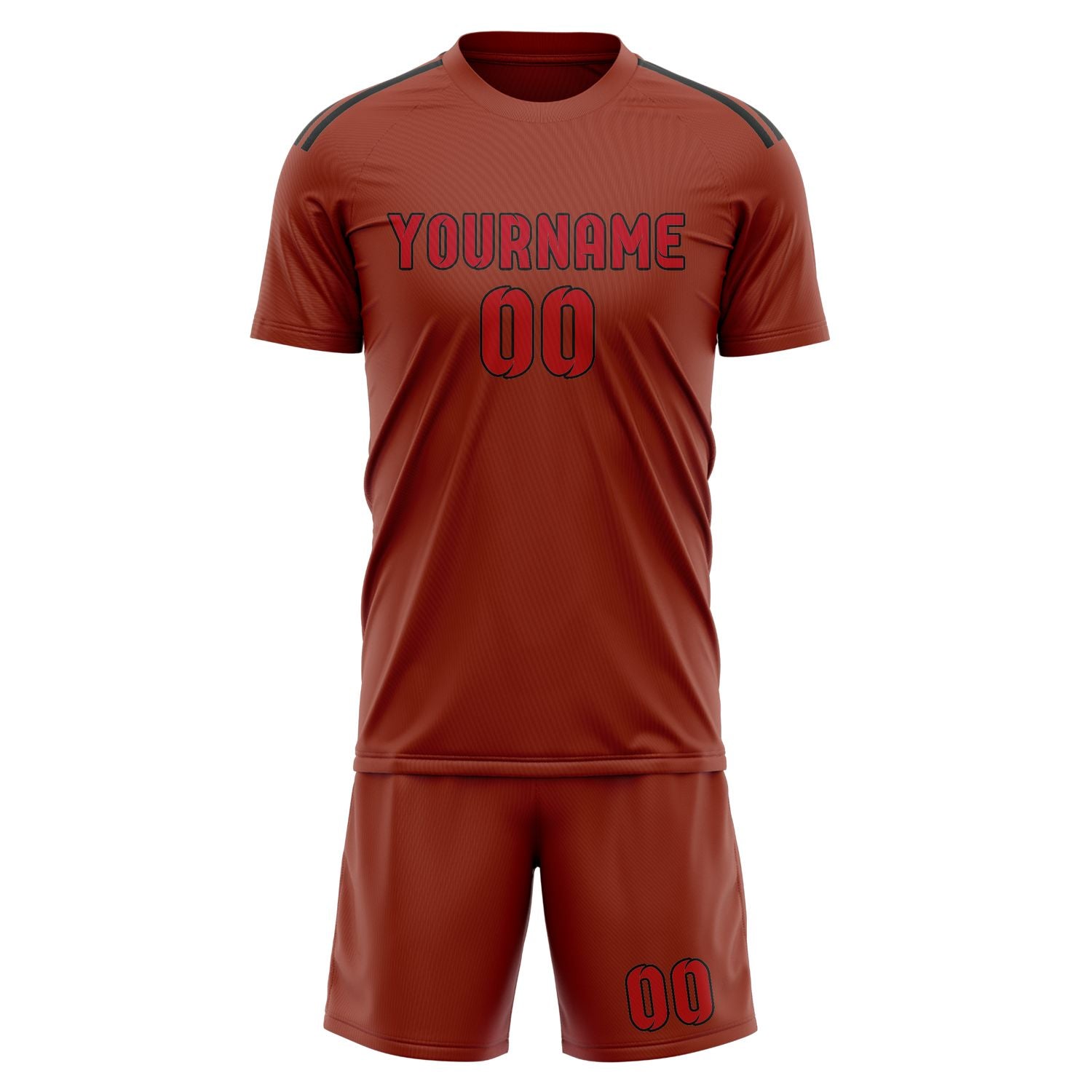 Maßgeschneidertes Professionelles Korallenrot Rot Fußballtrikot-Set