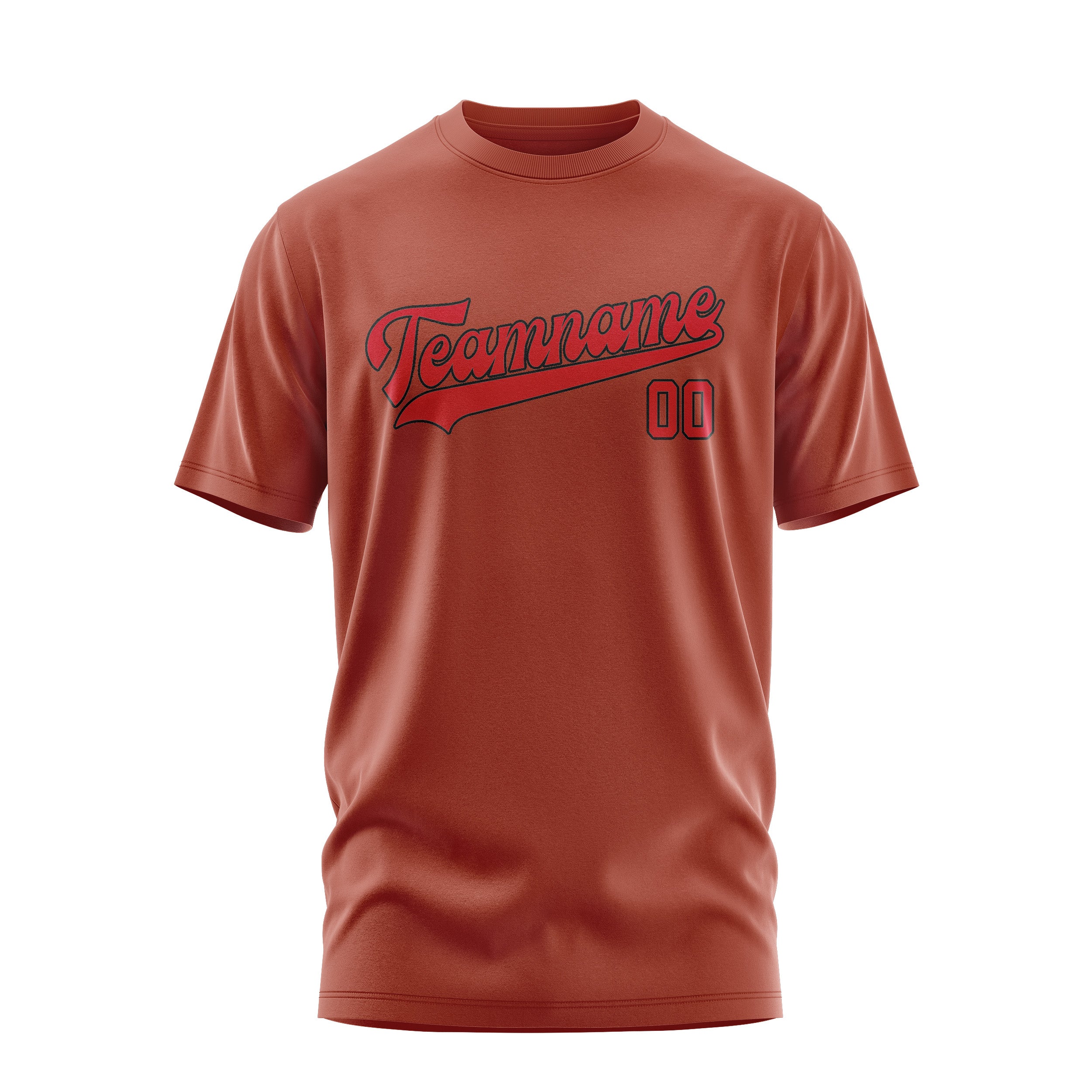 Maßgeschneidertes Korallenrot Rot T-Shirt