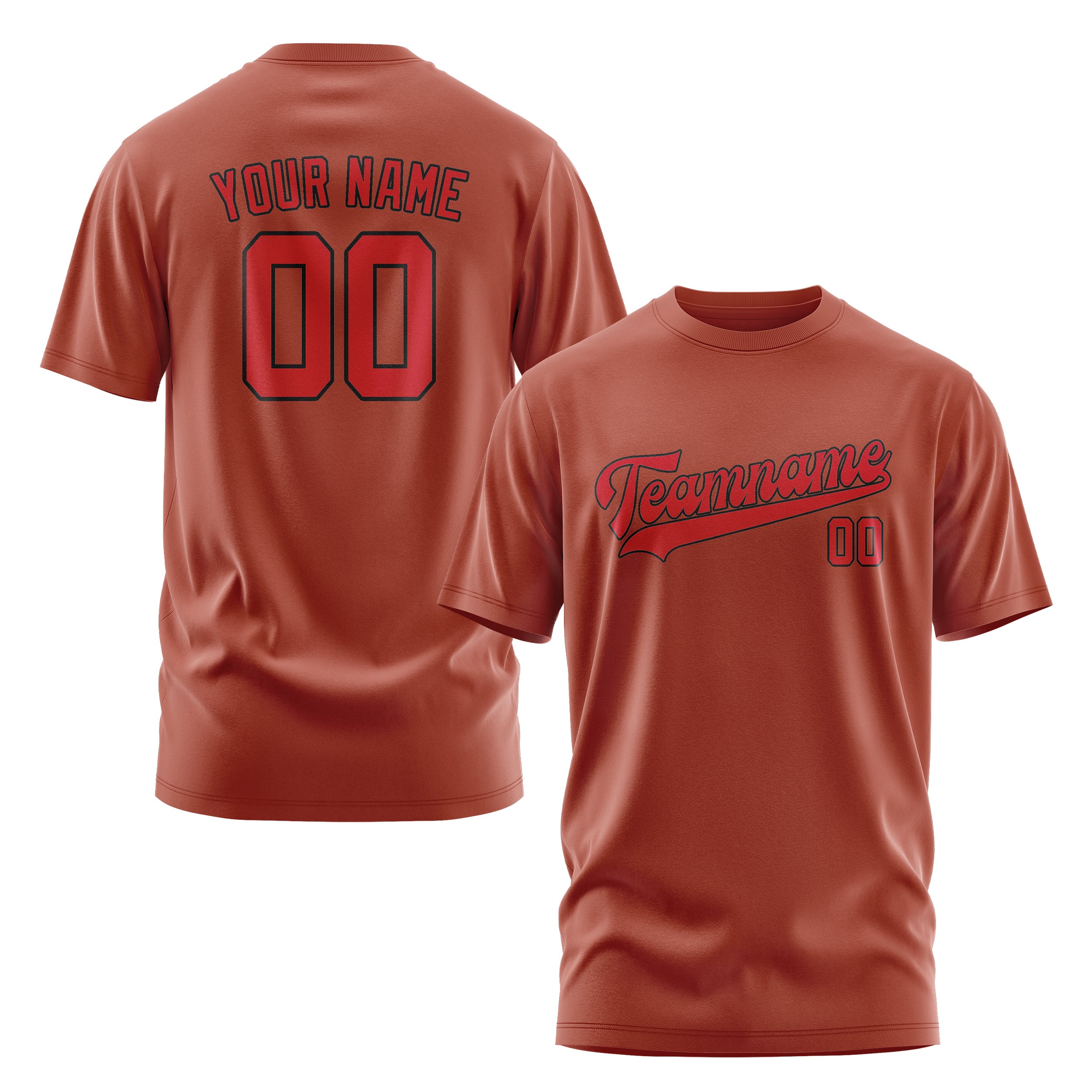 Maßgeschneidertes Korallenrot Rot T-Shirt