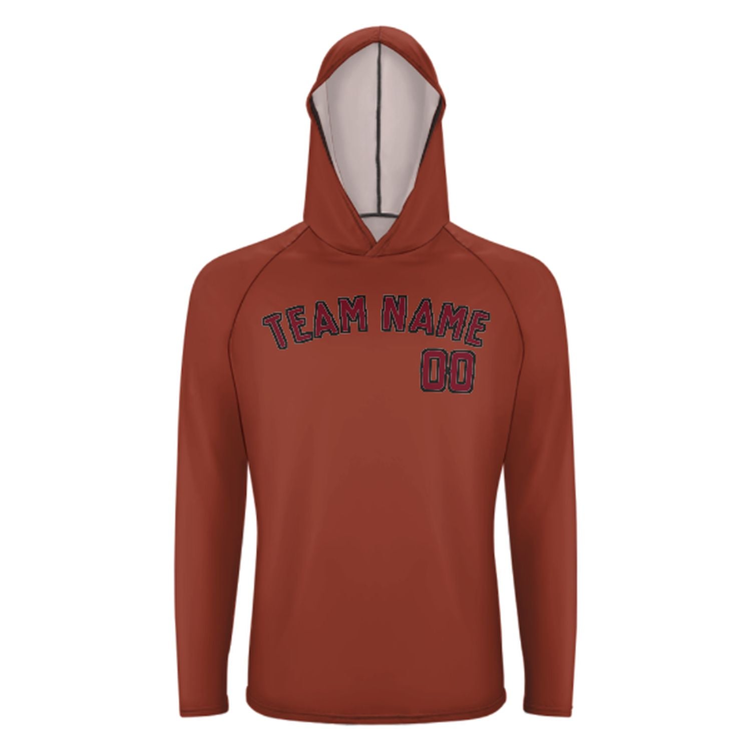 Maßgeschneidertes Korallenrot Karmesinrot UV-Hoodie