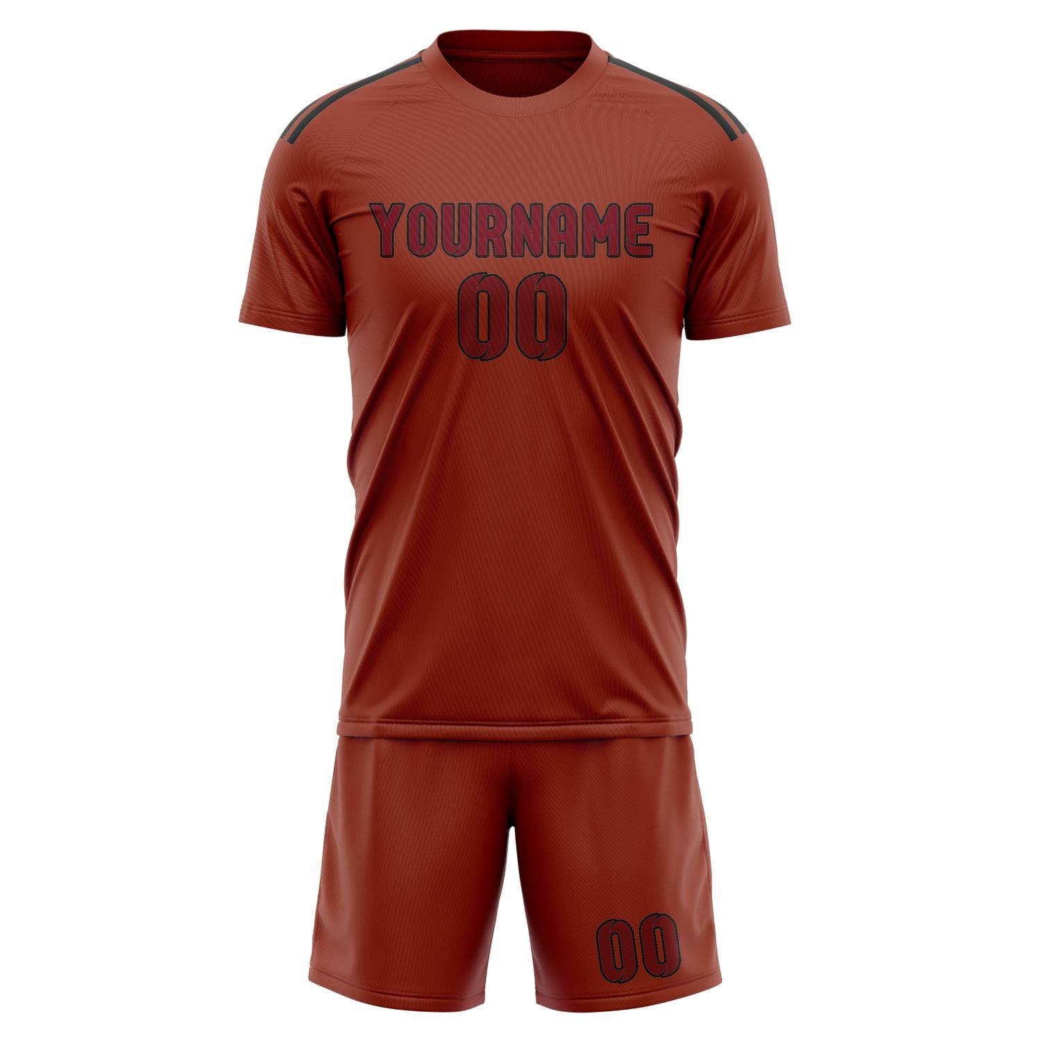 Maßgeschneidertes Professionelles Korallenrot Karmesinrot Fußballtrikot-Set