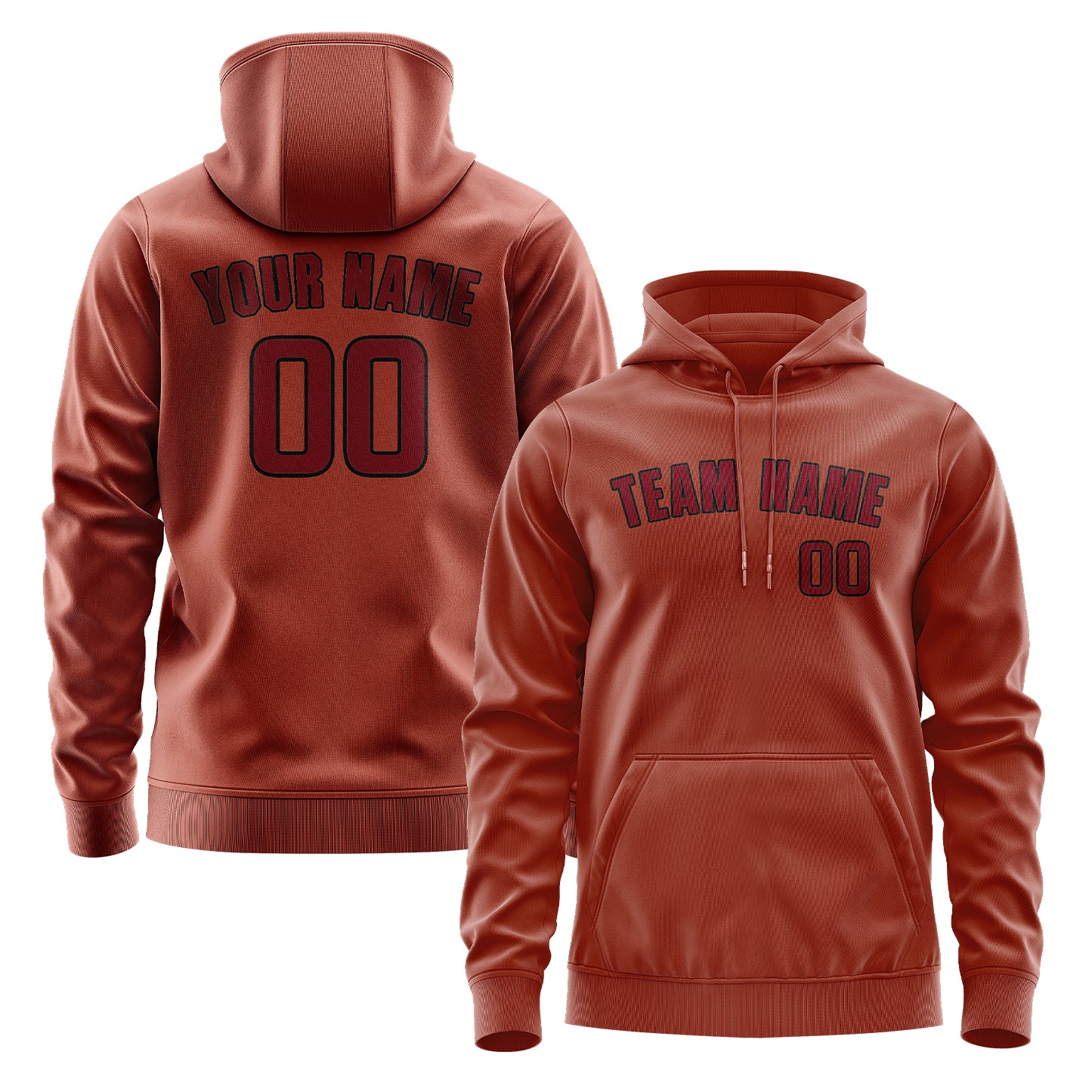 Maßgeschneidertes Korallenrot Karmesinrot Hoodie