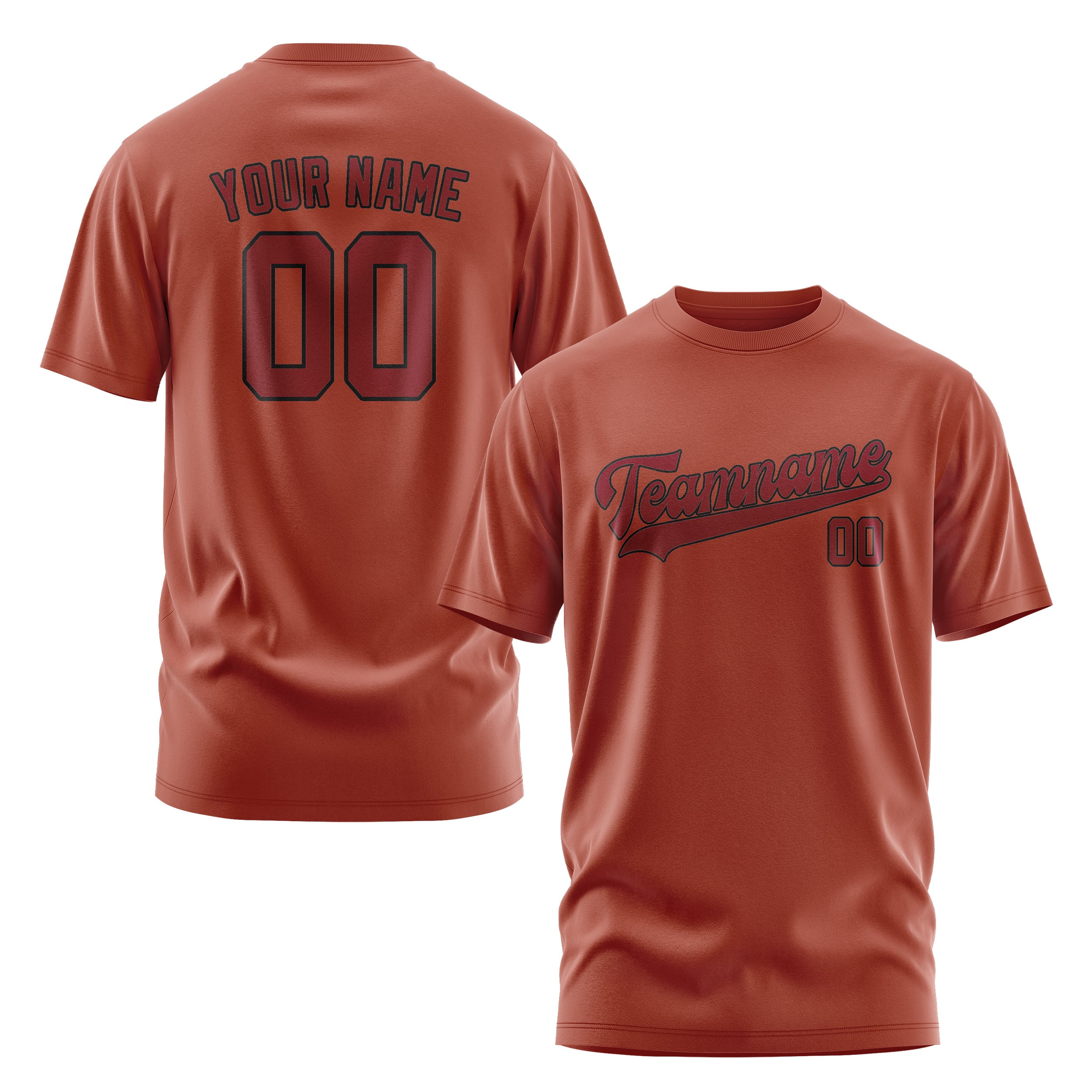 Maßgeschneidertes Korallenrot Karmesinrot T-Shirt