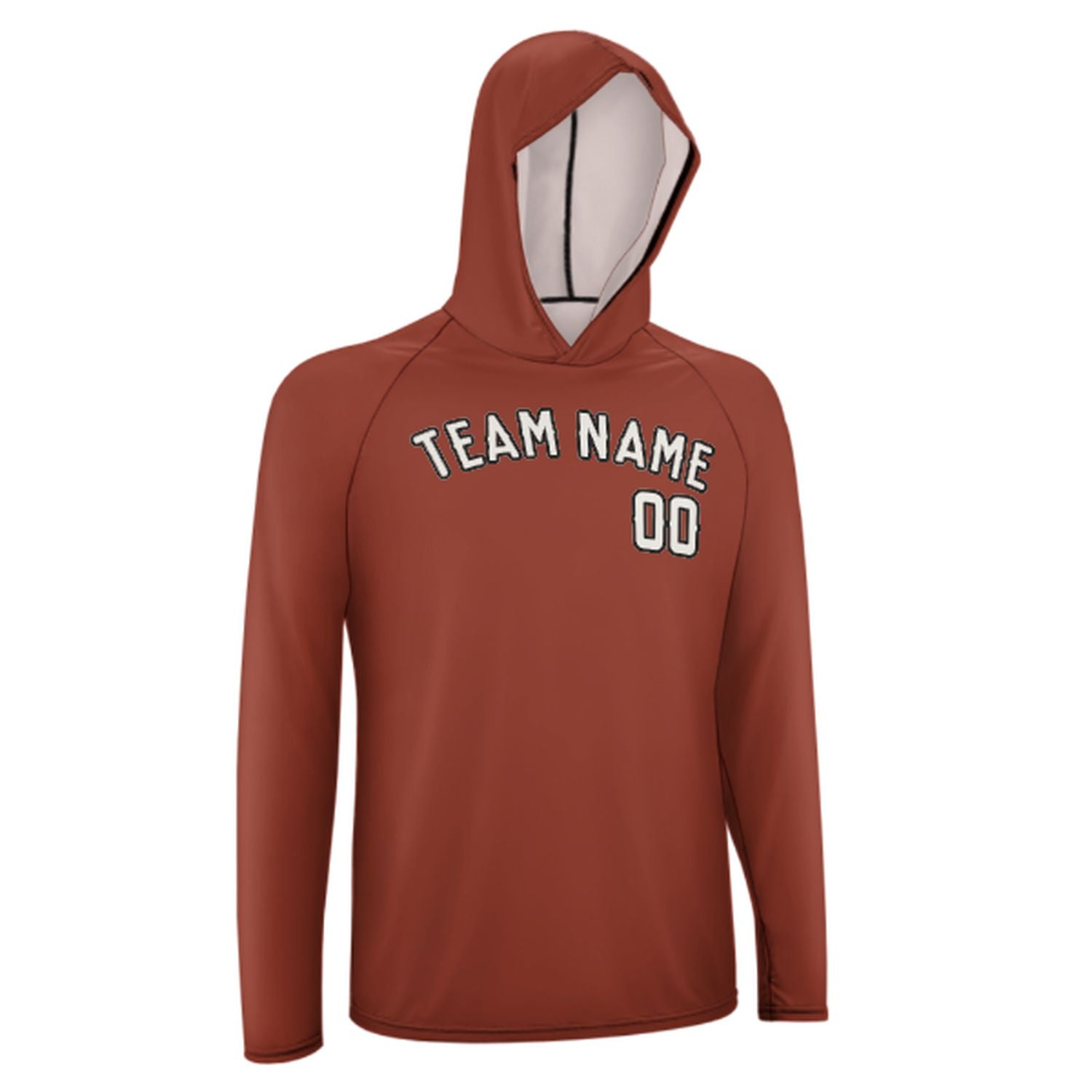 Maßgeschneidertes Korallenrot Weiß UV-Hoodie