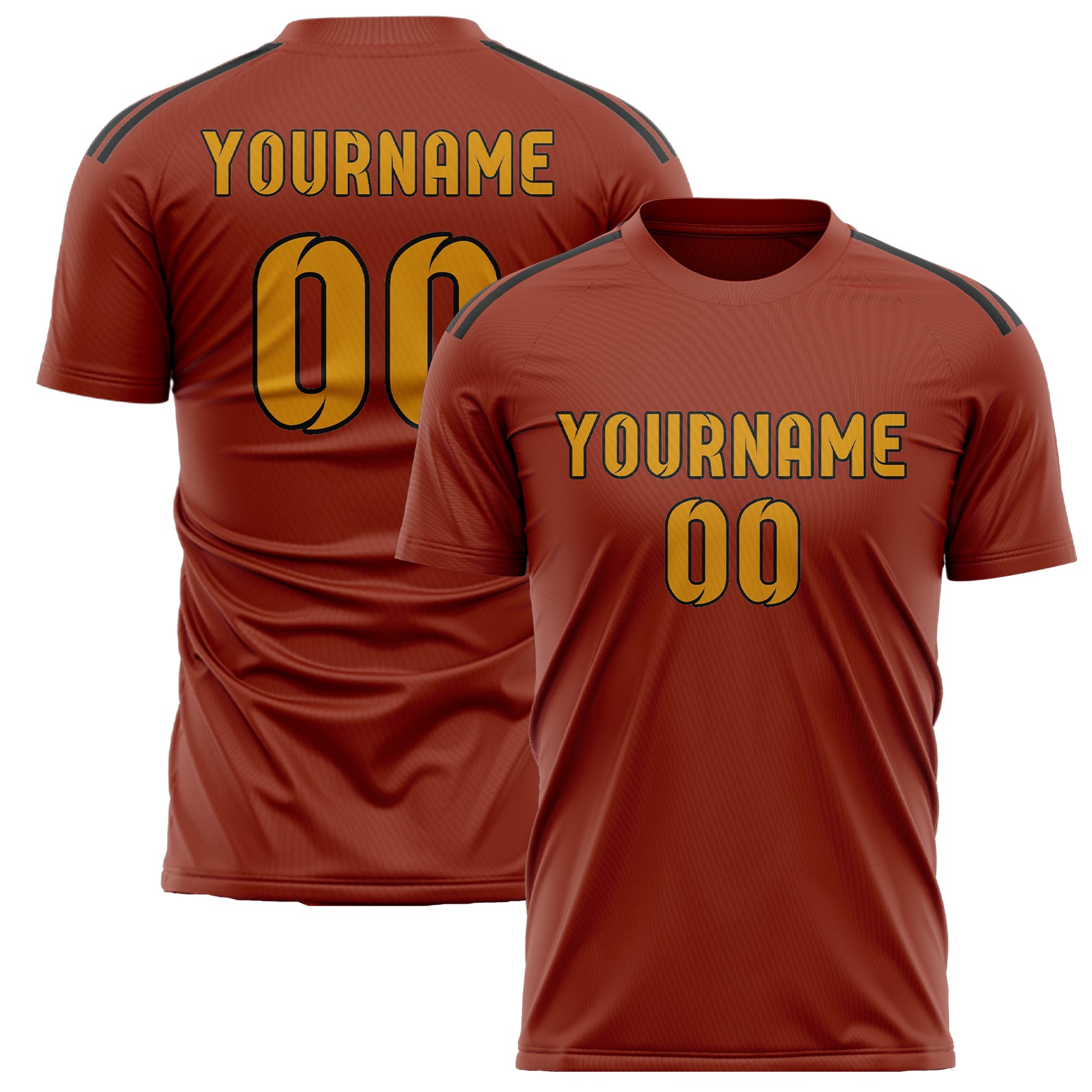 Benutzerdefiniertes Professionelles Korallenrot Gelb Fußballtrikot
