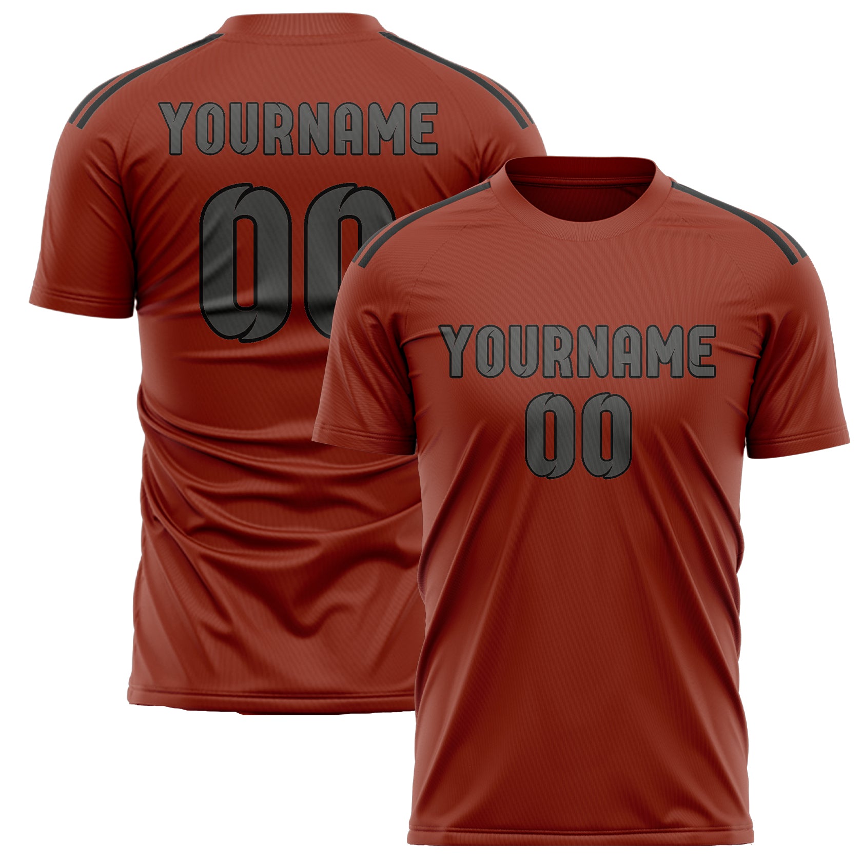 Benutzerdefiniertes Professionelles Korallenrot Dunkelgrau Fußballtrikot