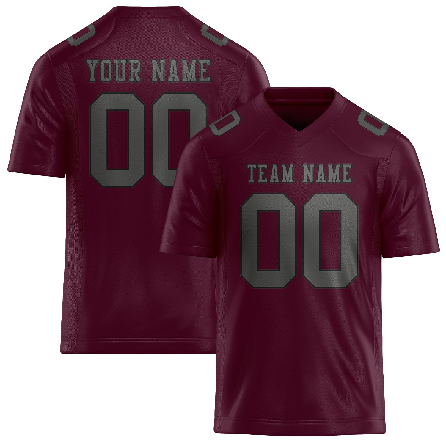 Maßgeschneidertes Professionelles Korallenrot Dunkelgrau Rugbytrikot
