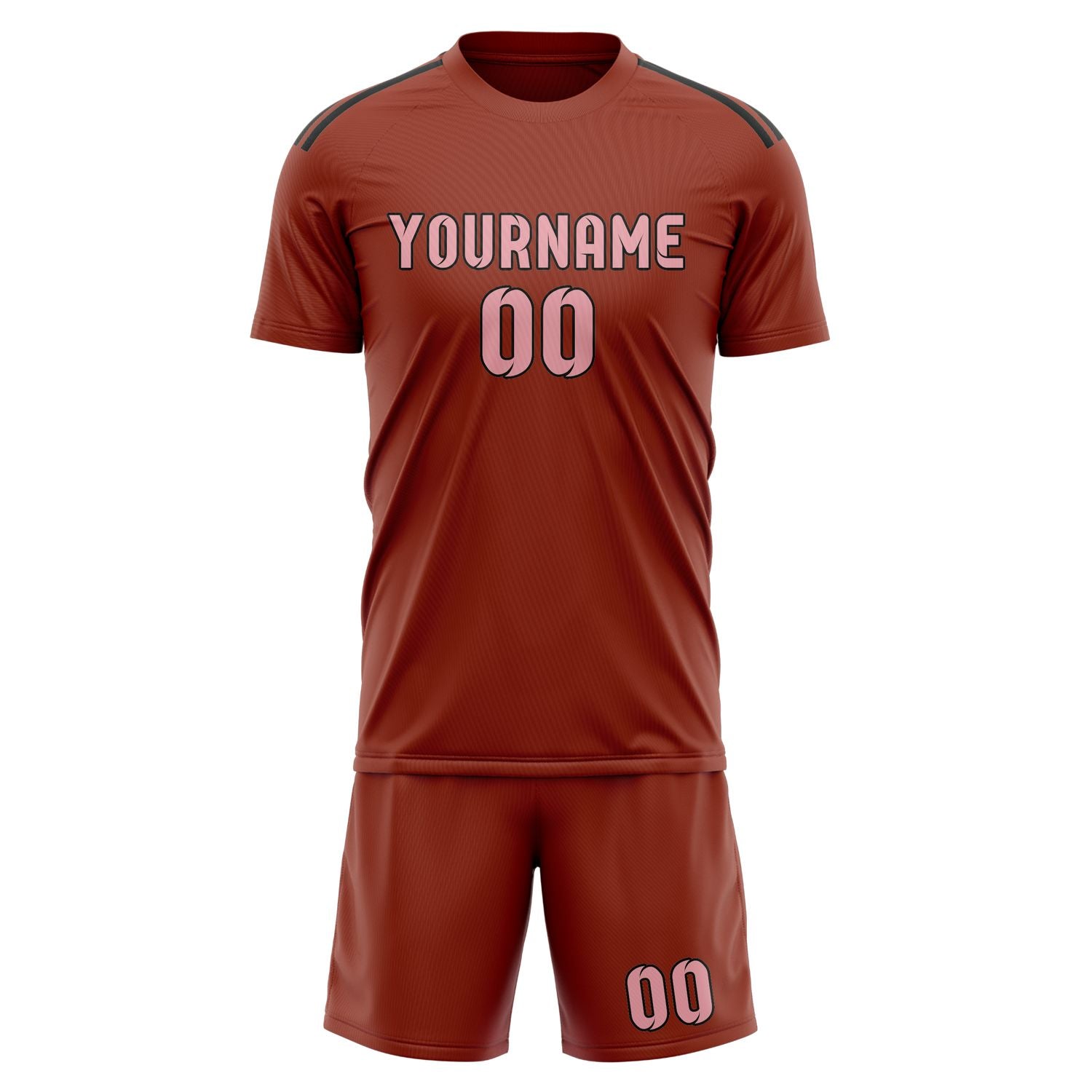Maßgeschneidertes Professionelles Korallenrot Rosa Fußballtrikot-Set