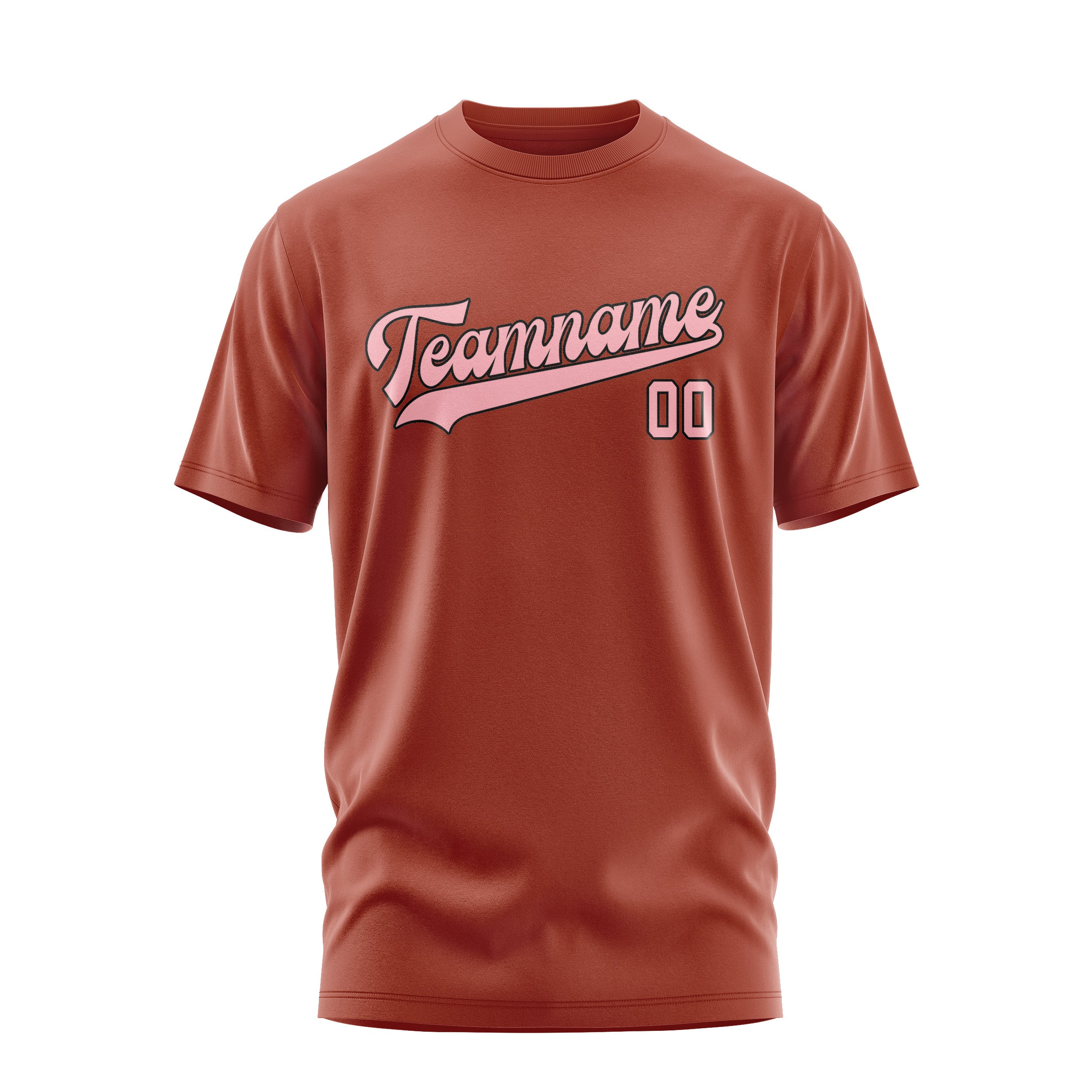 Maßgeschneidertes Korallenrot Rosa T-Shirt
