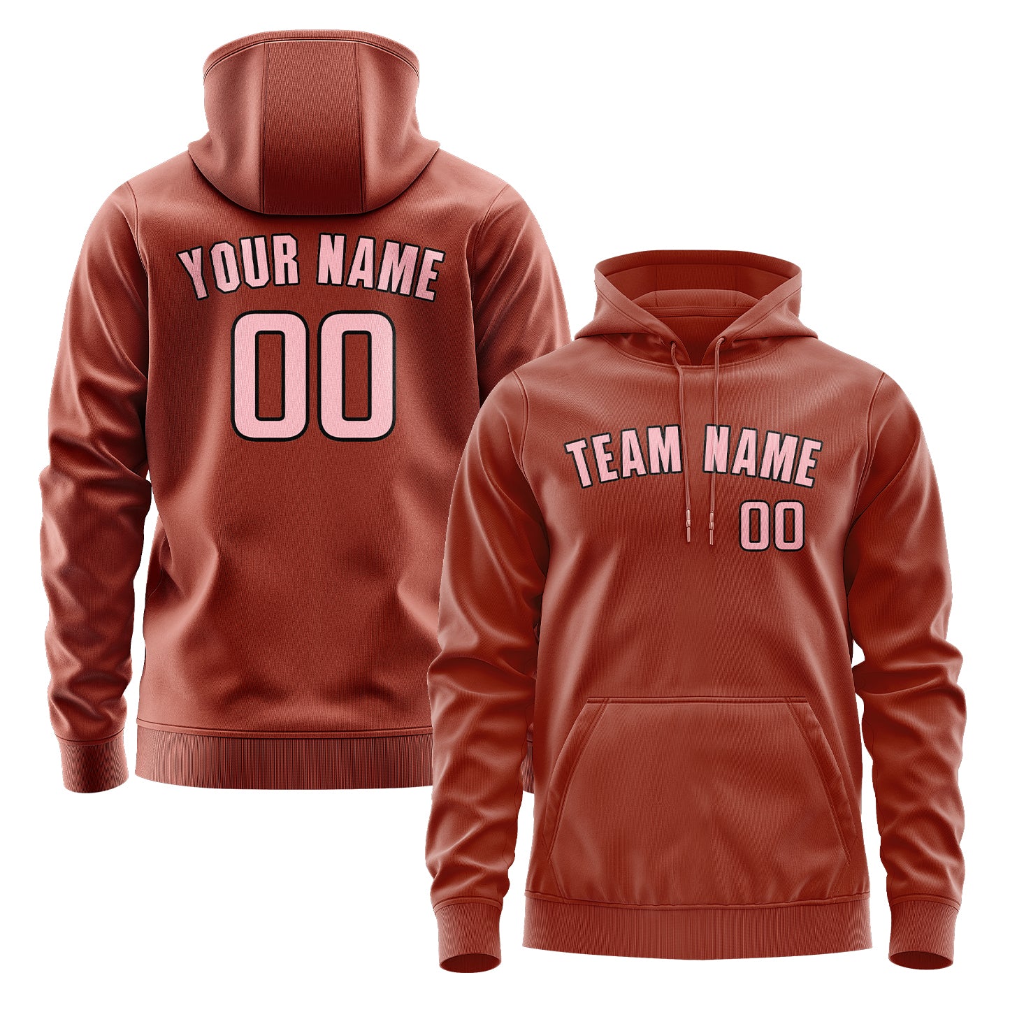 Maßgeschneidertes Korallenrot Rosa Hoodie
