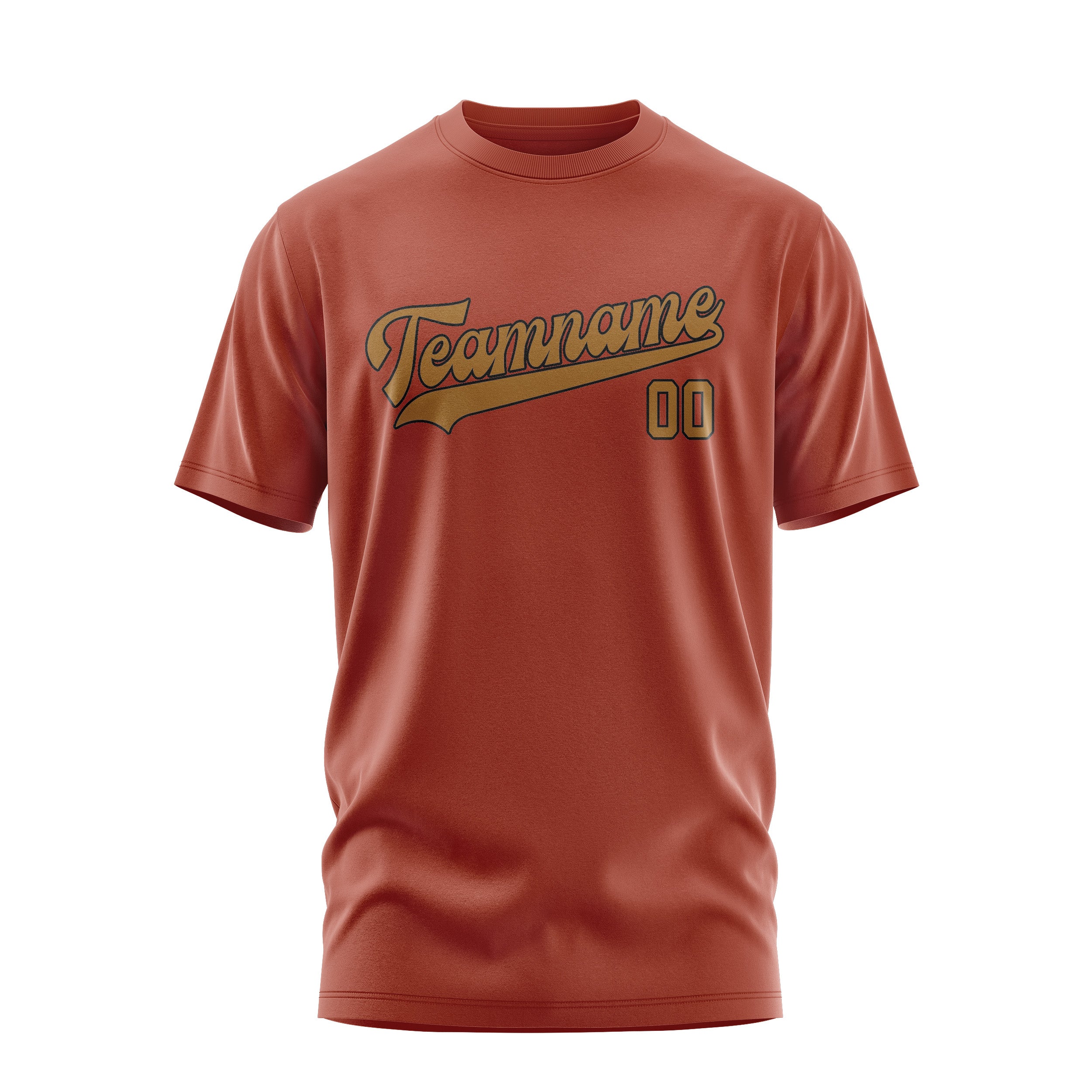 Maßgeschneidertes Korallenrot Khaki T-Shirt