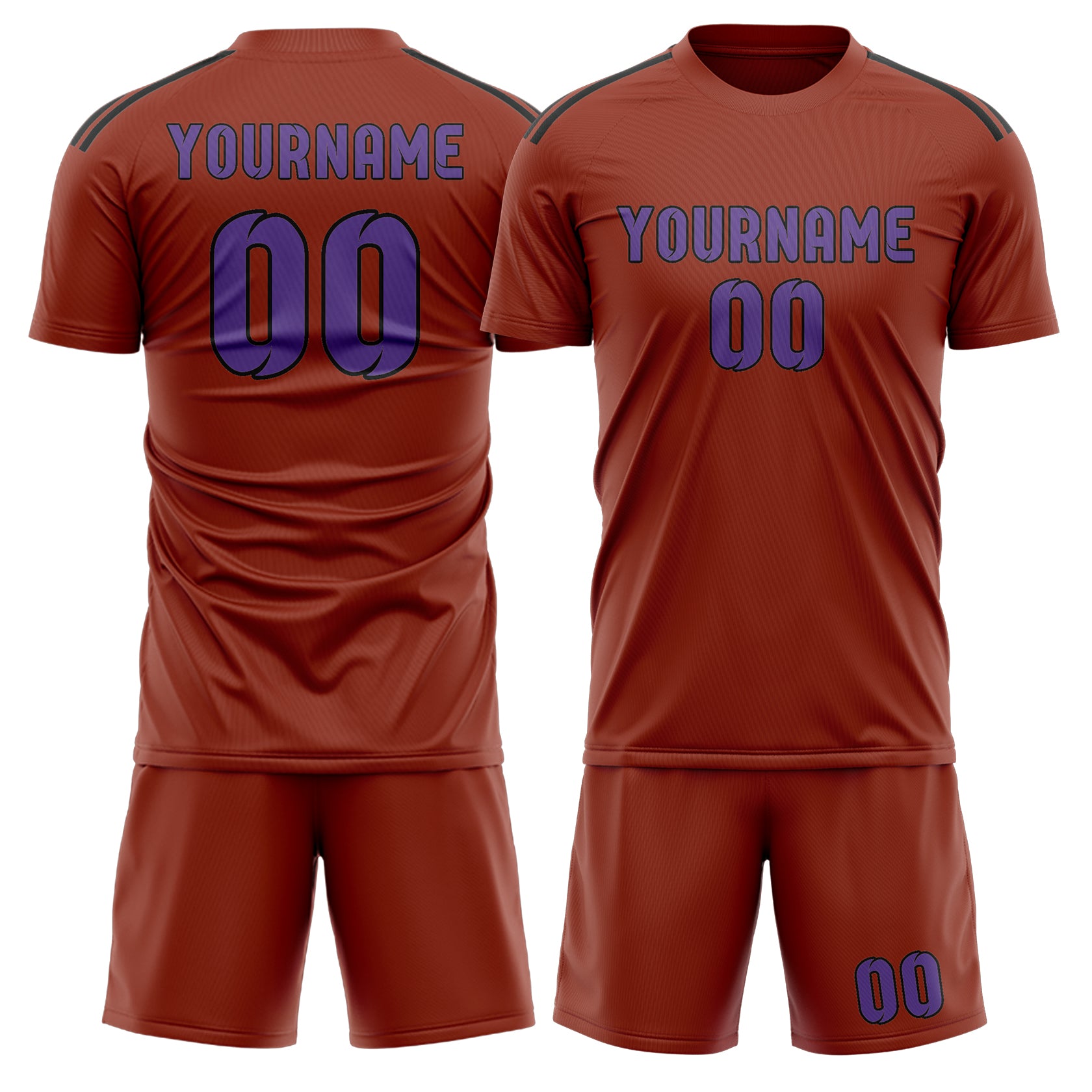 Maßgeschneidertes Professionelles Korallenrot Lavendel Fußballtrikot-Set