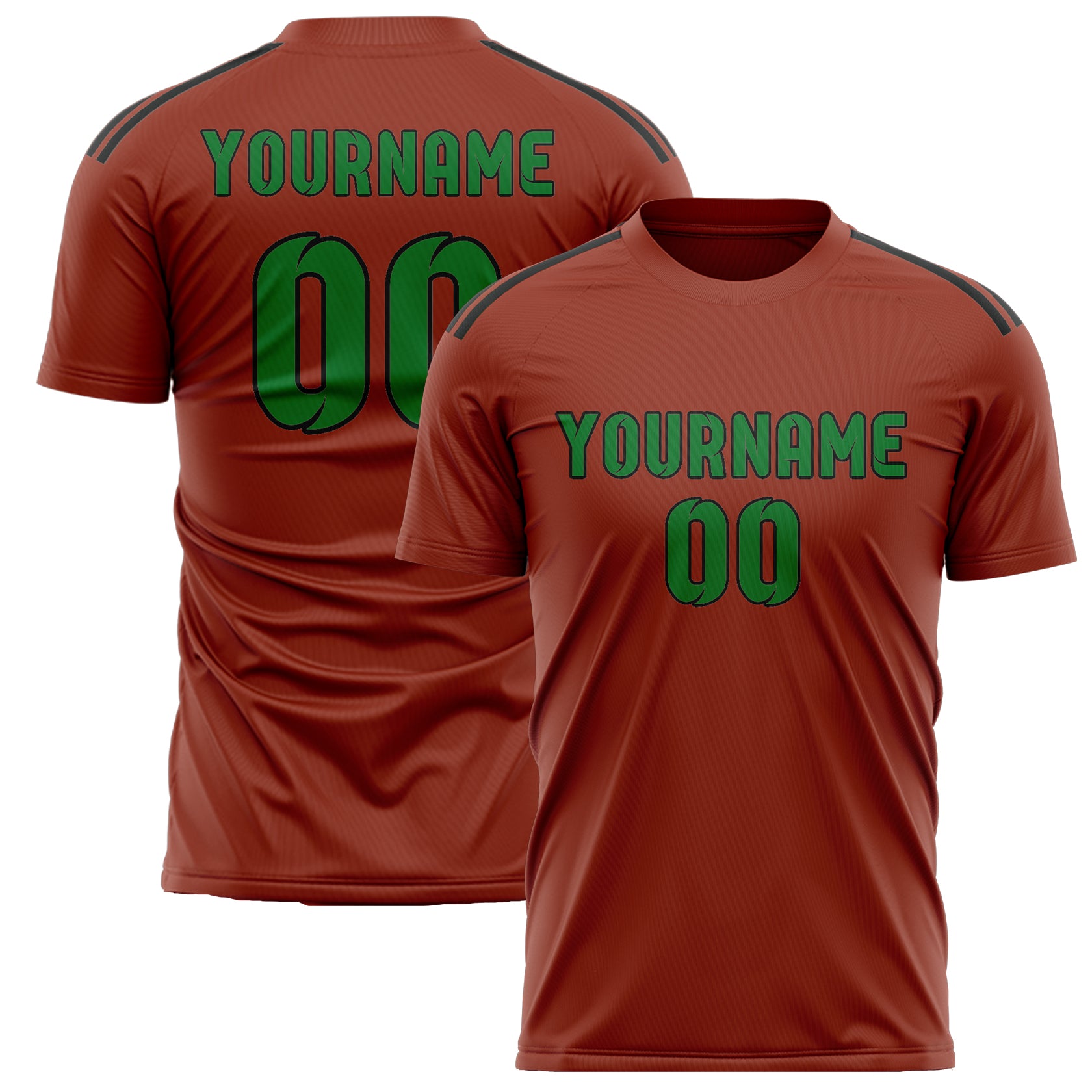 Benutzerdefiniertes Professionelles Korallenrot Smaragdgrün Fußballtrikot