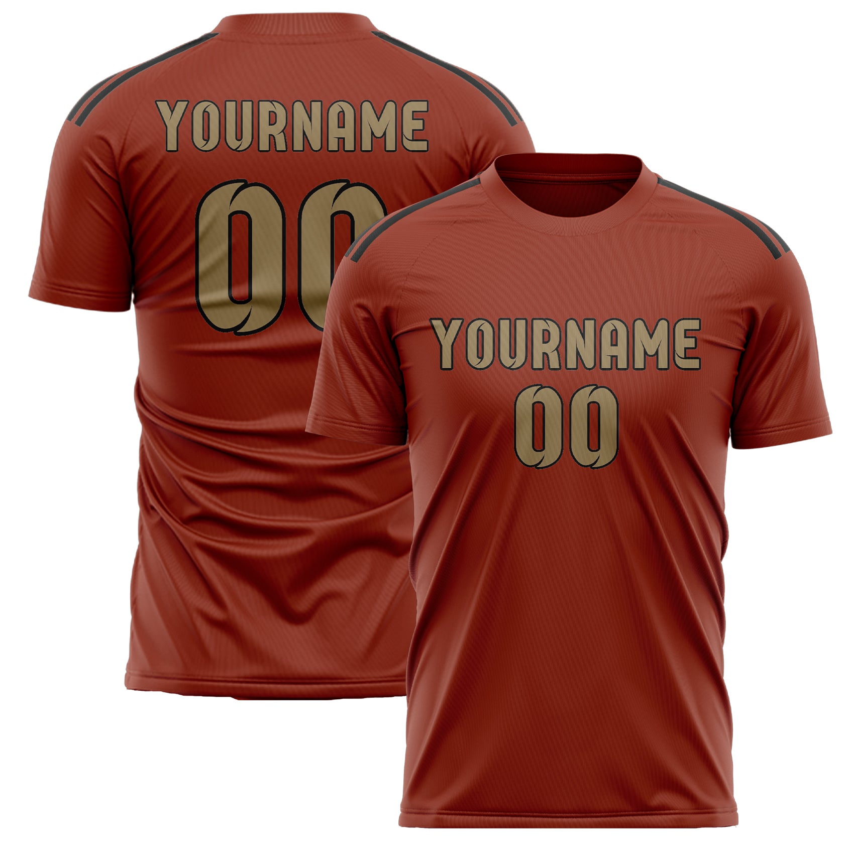 Benutzerdefiniertes Professionelles Korallenrot Hellkhaki Fußballtrikot