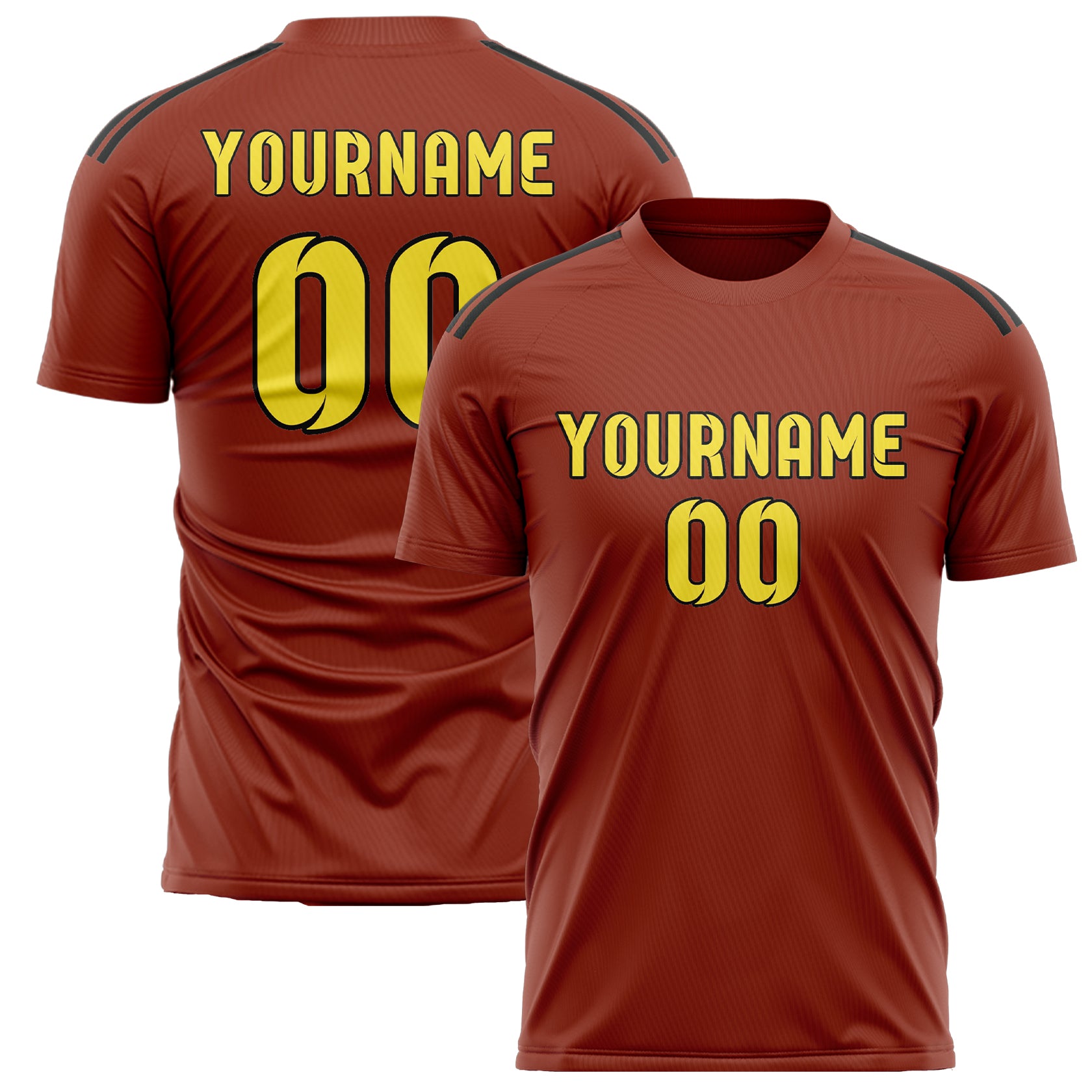 Benutzerdefiniertes Professionelles Korallenrot Blassgelb Fußballtrikot