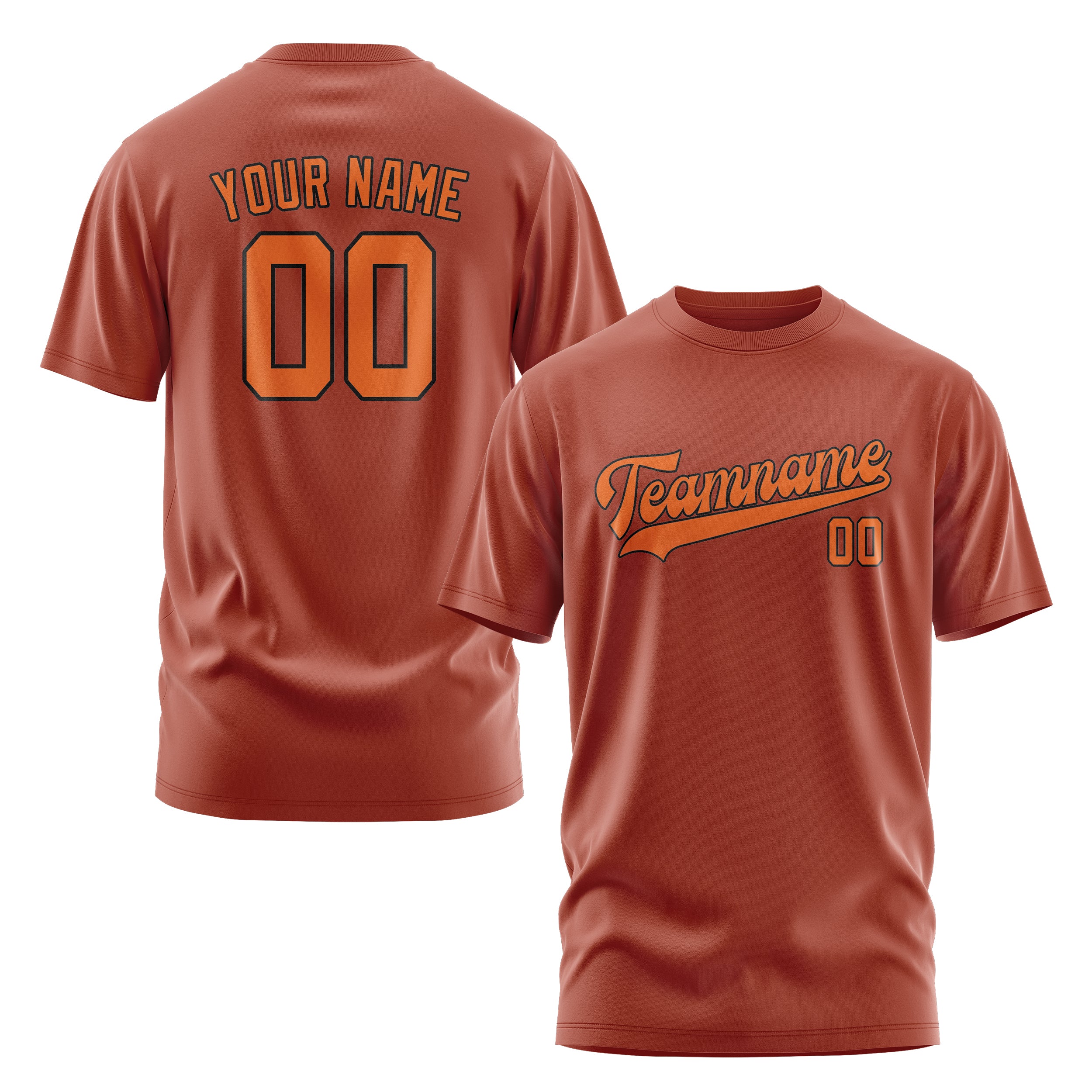 Maßgeschneidertes Korallenrot Orange T-Shirt