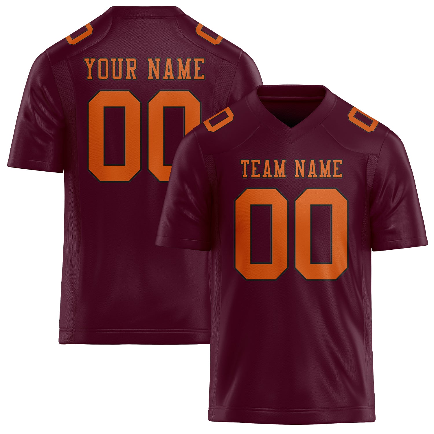 Maßgeschneidertes Professionelles Korallenrot Orange Rugbytrikot