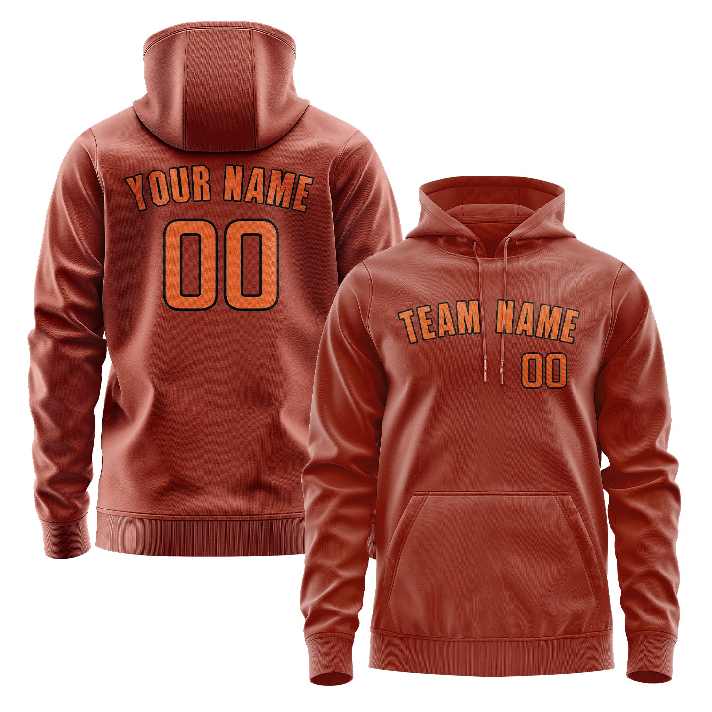 Maßgeschneidertes Korallenrot Orange Hoodie