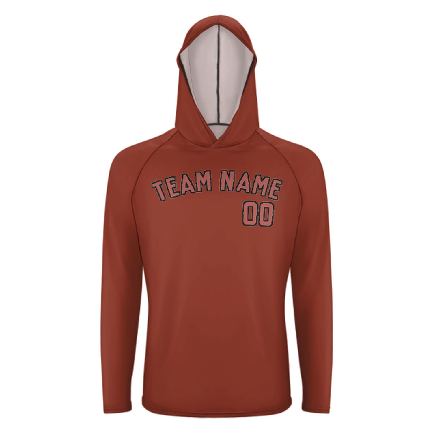 Maßgeschneidertes Korallenrot Kupferrose UV-Hoodie