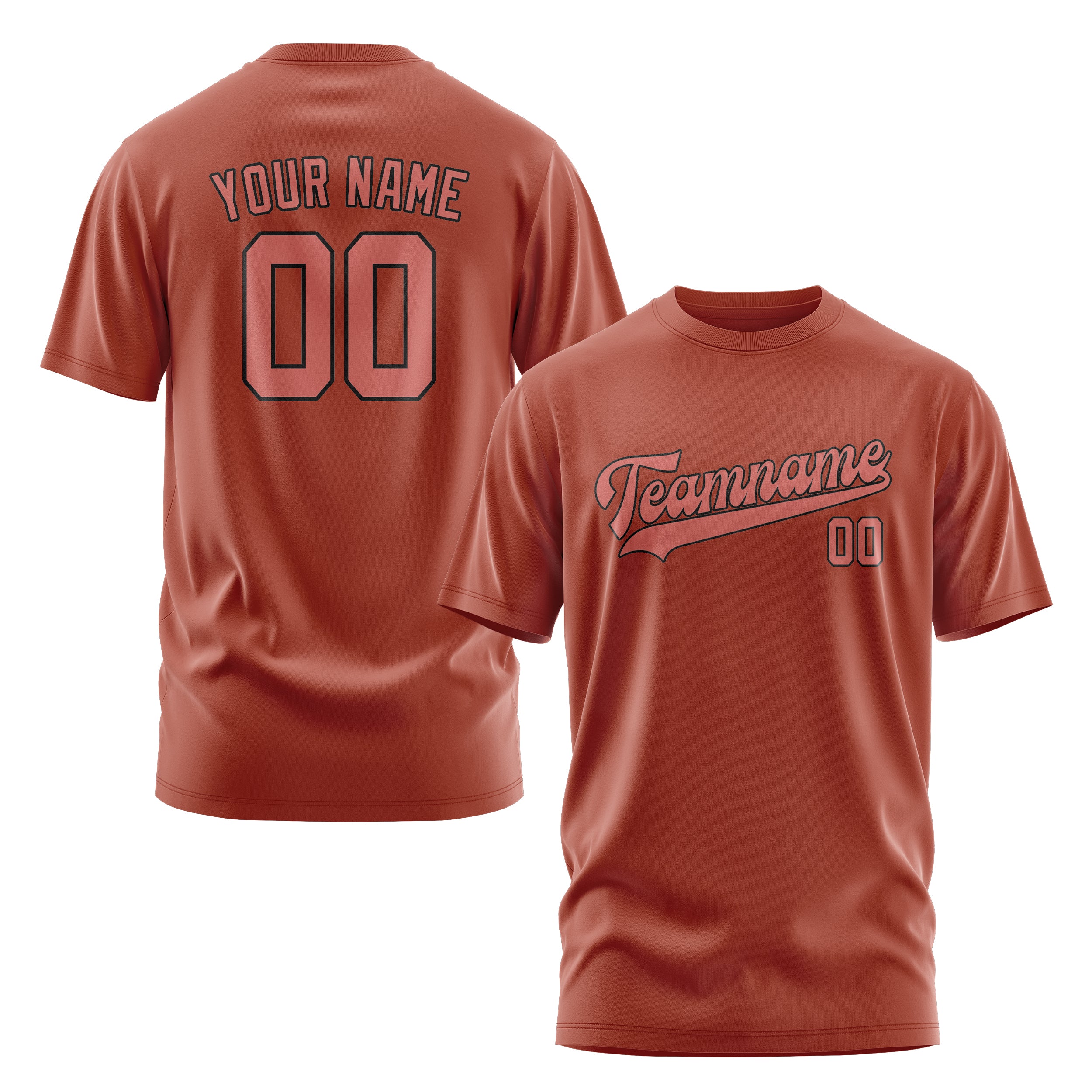 Maßgeschneidertes Korallenrot Kupferrose T-Shirt