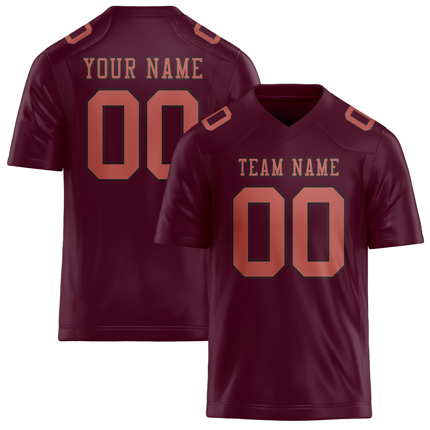 Maßgeschneidertes Professionelles Korallenrot Kupferrose Rugbytrikot