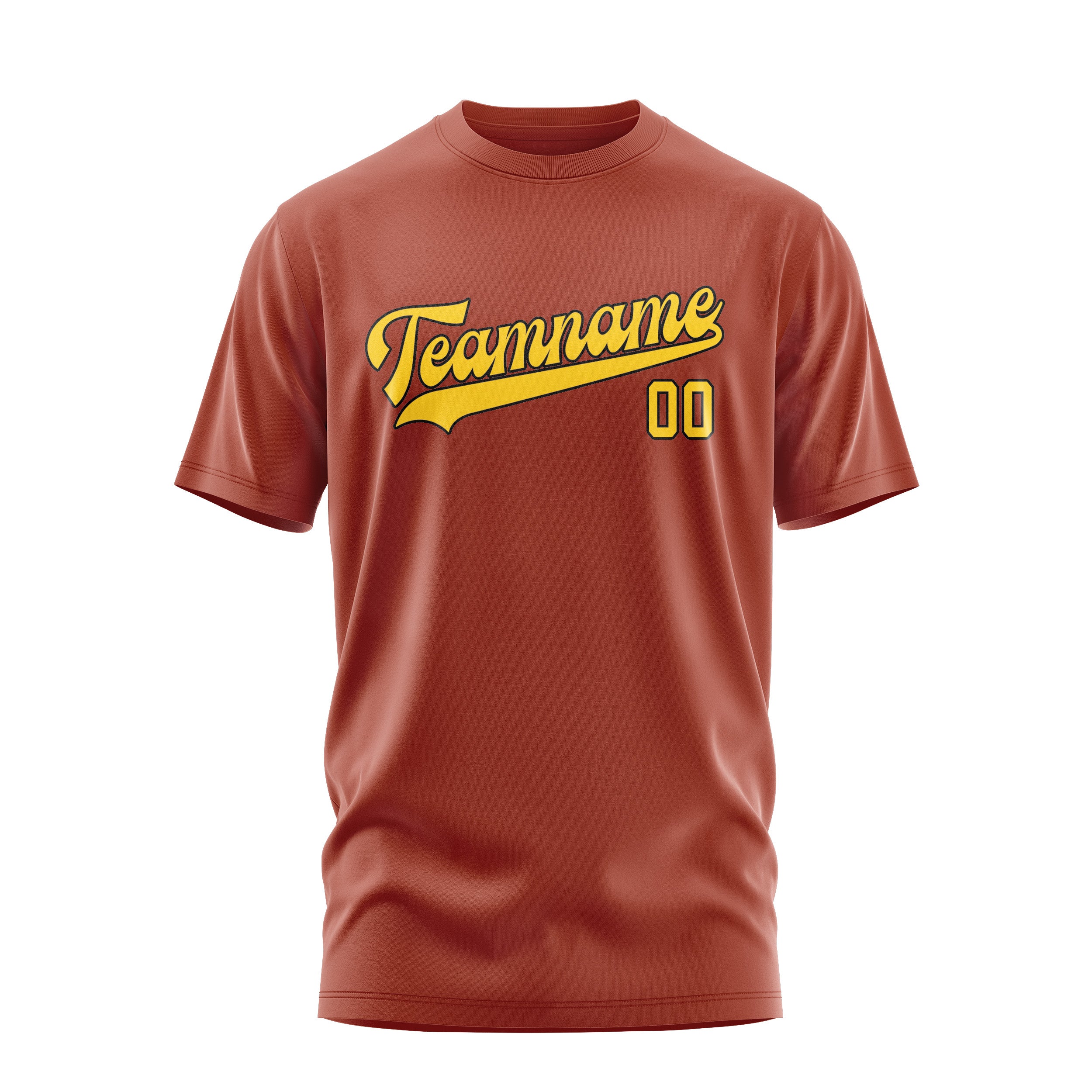 Maßgeschneidertes Korallenrot Gold T-Shirt