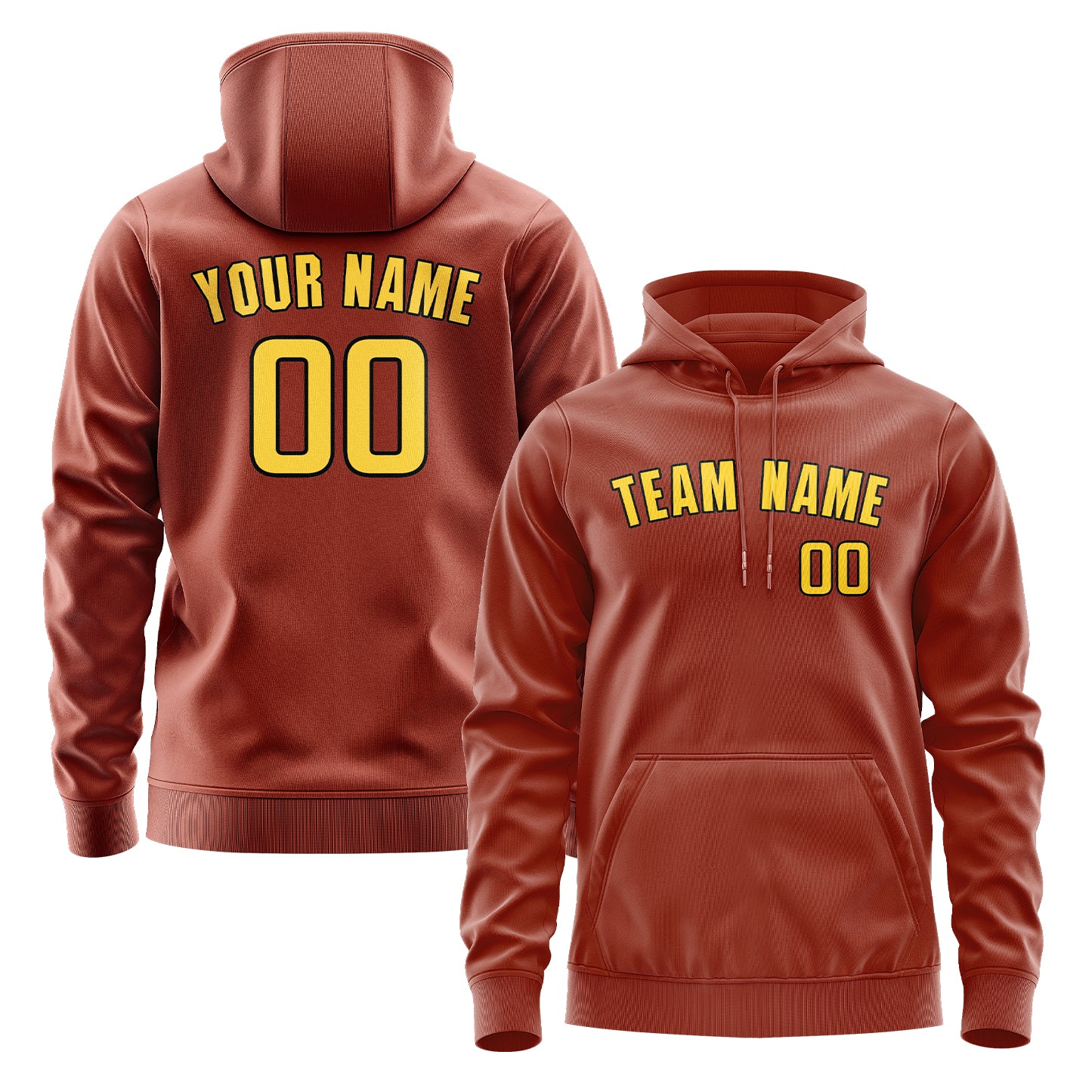Maßgeschneidertes Korallenrot Gold Hoodie