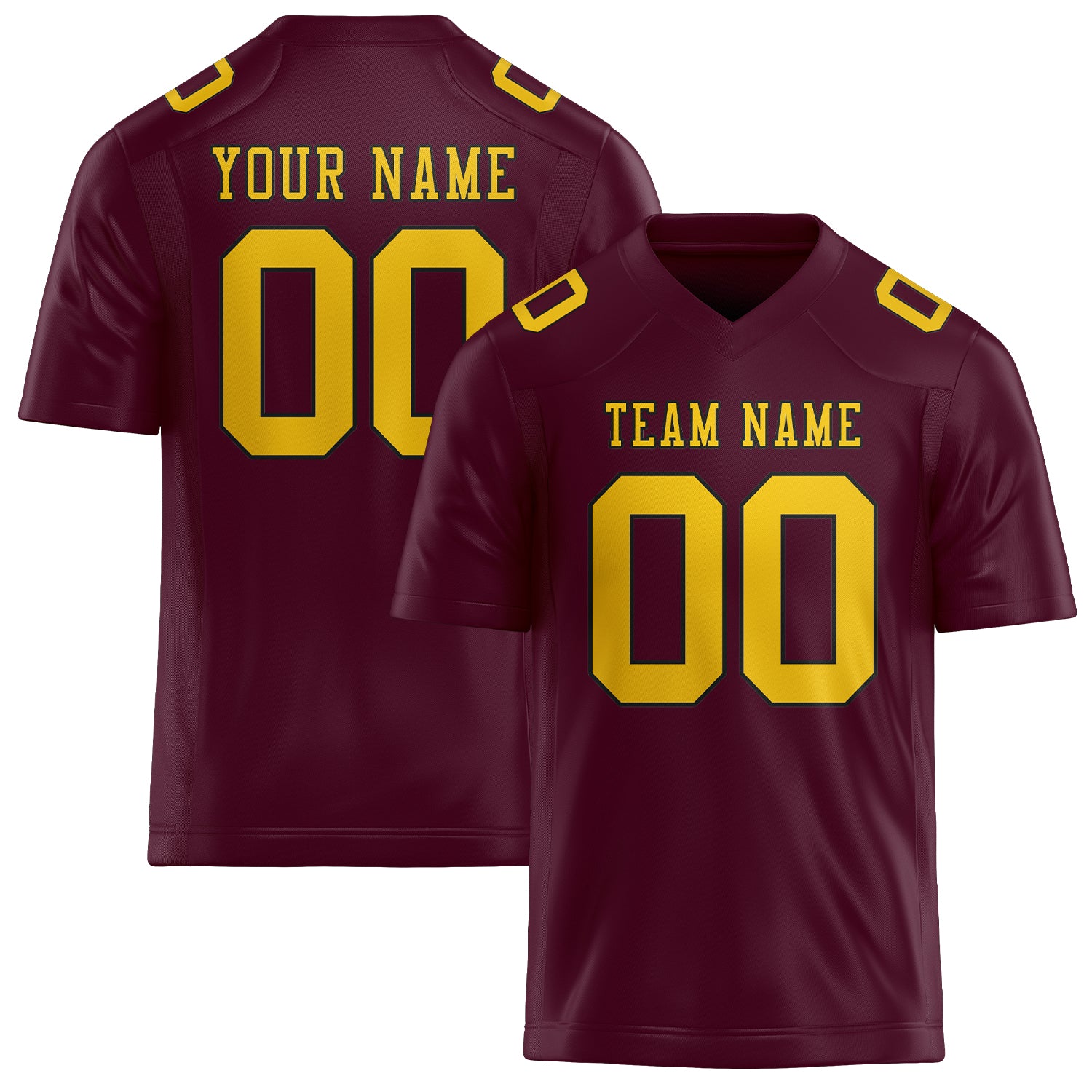 Maßgeschneidertes Professionelles Korallenrot Gold Rugbytrikot